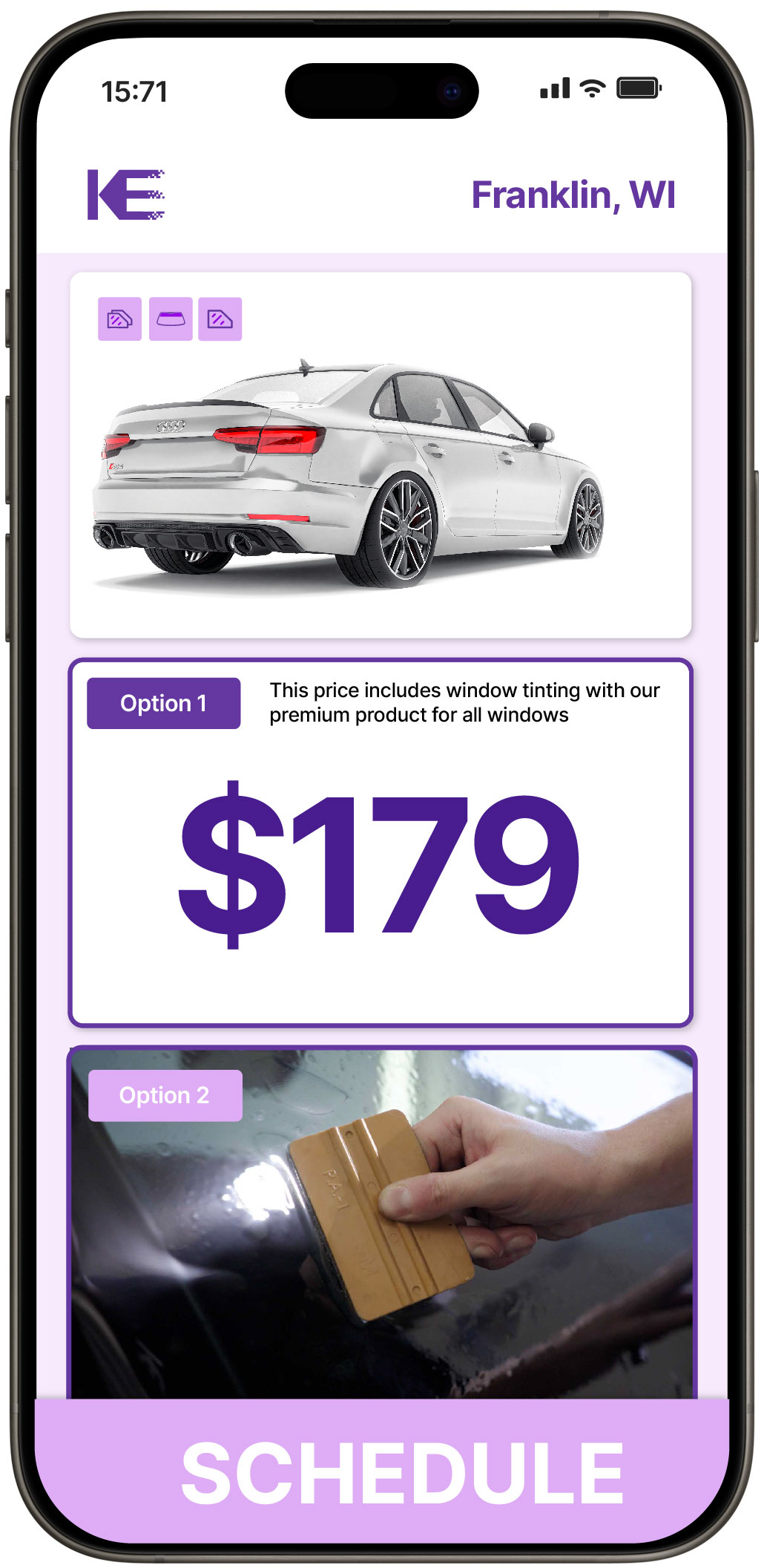 View Competitive Car Window Tinting Rates in Franklin, Wisconsin