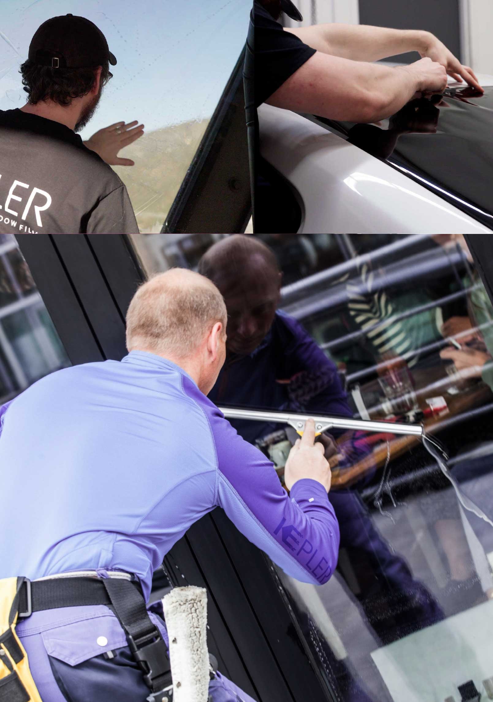 Kepler Professional Applying Anti-Graffiti Window Film to a Ashburn Shop Front