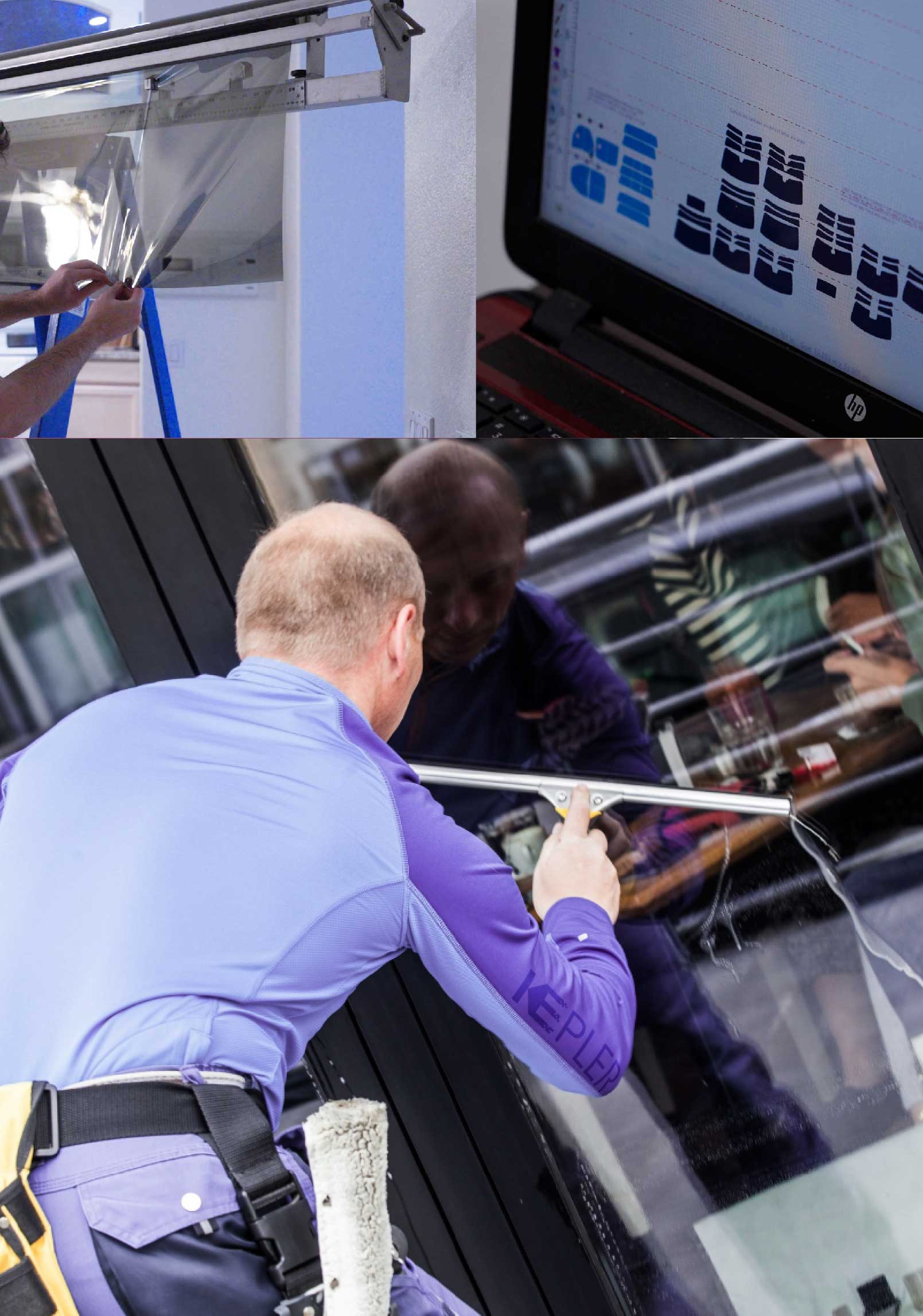 Kepler Skilled Applying Anti-Graffiti Window Film to a Windsor Shop Front