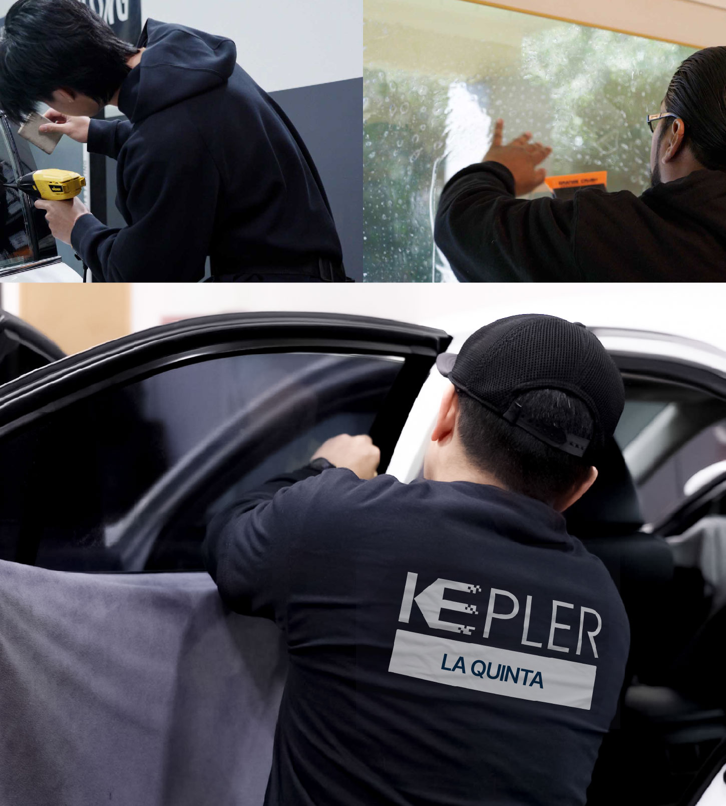 Automotive Window Tinting Expert Applying Film in La Quinta, California