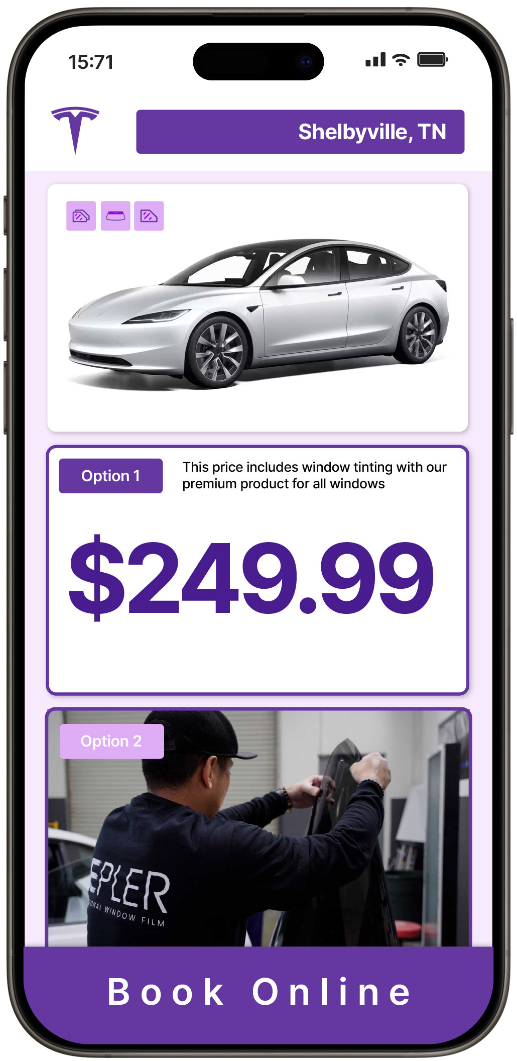 View Reasonable Tesla Window Tinting Rates in Shelbyville, Tennessee