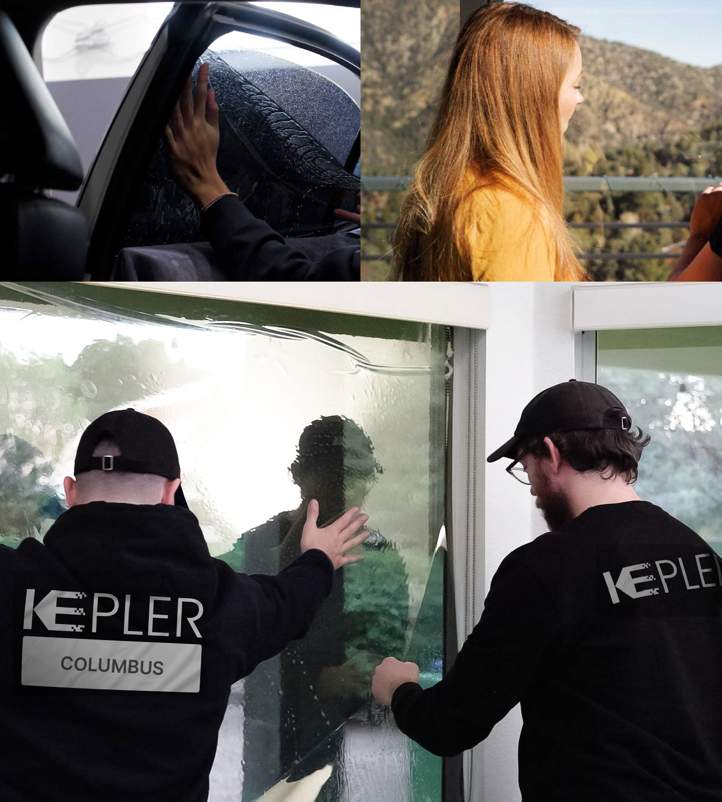 Kepler Technician Applying High-tech Window Tint to Home in Columbus