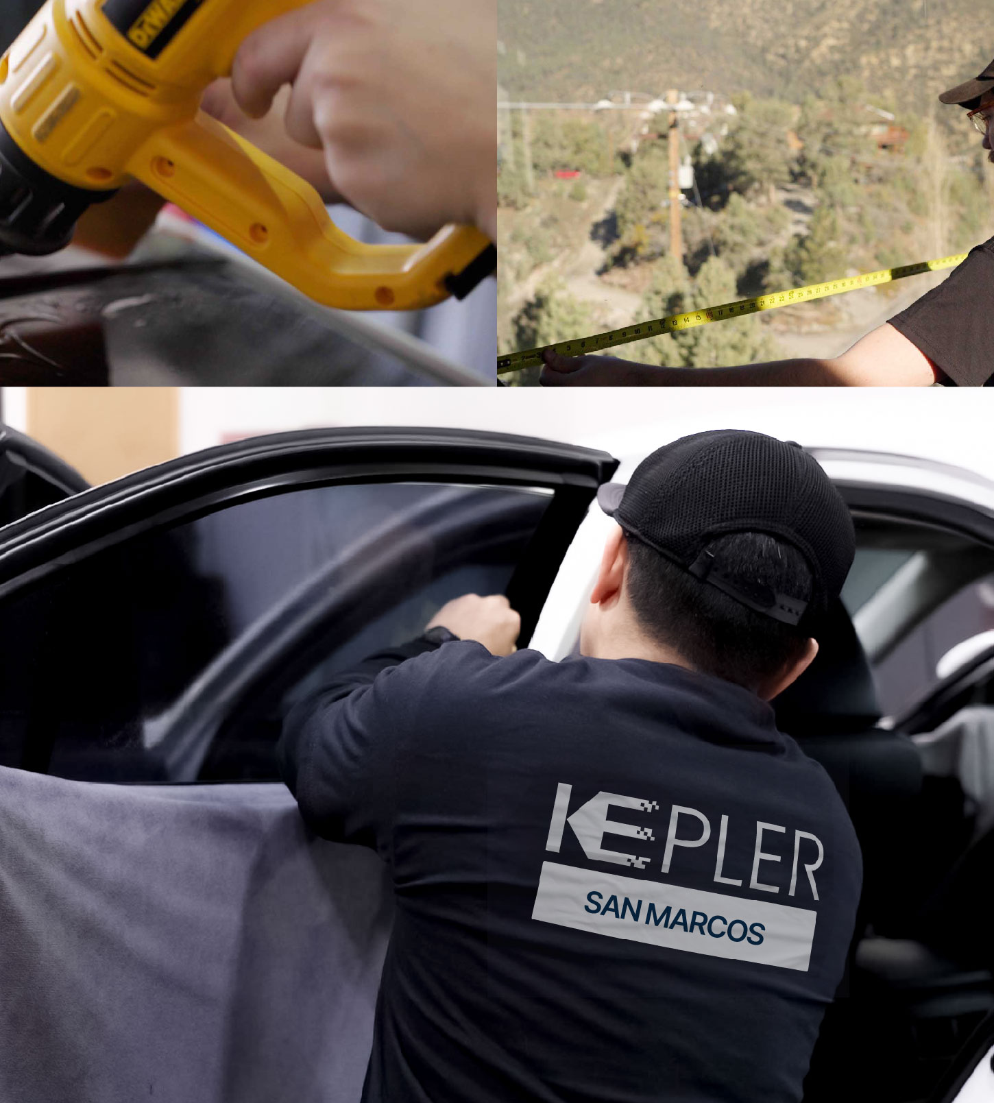 Automotive Window Tinting Expert Applying Film in San Marcos, California