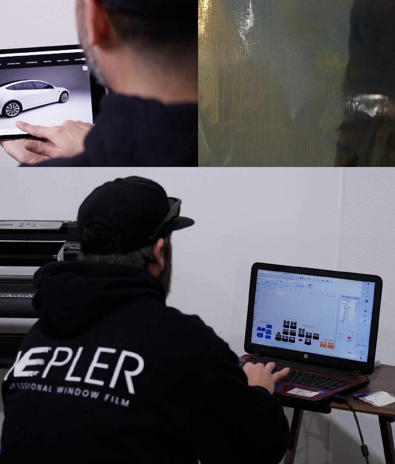 Ceramic Window Tinting Expert Cutting Film in Portsmouth, Virginia
