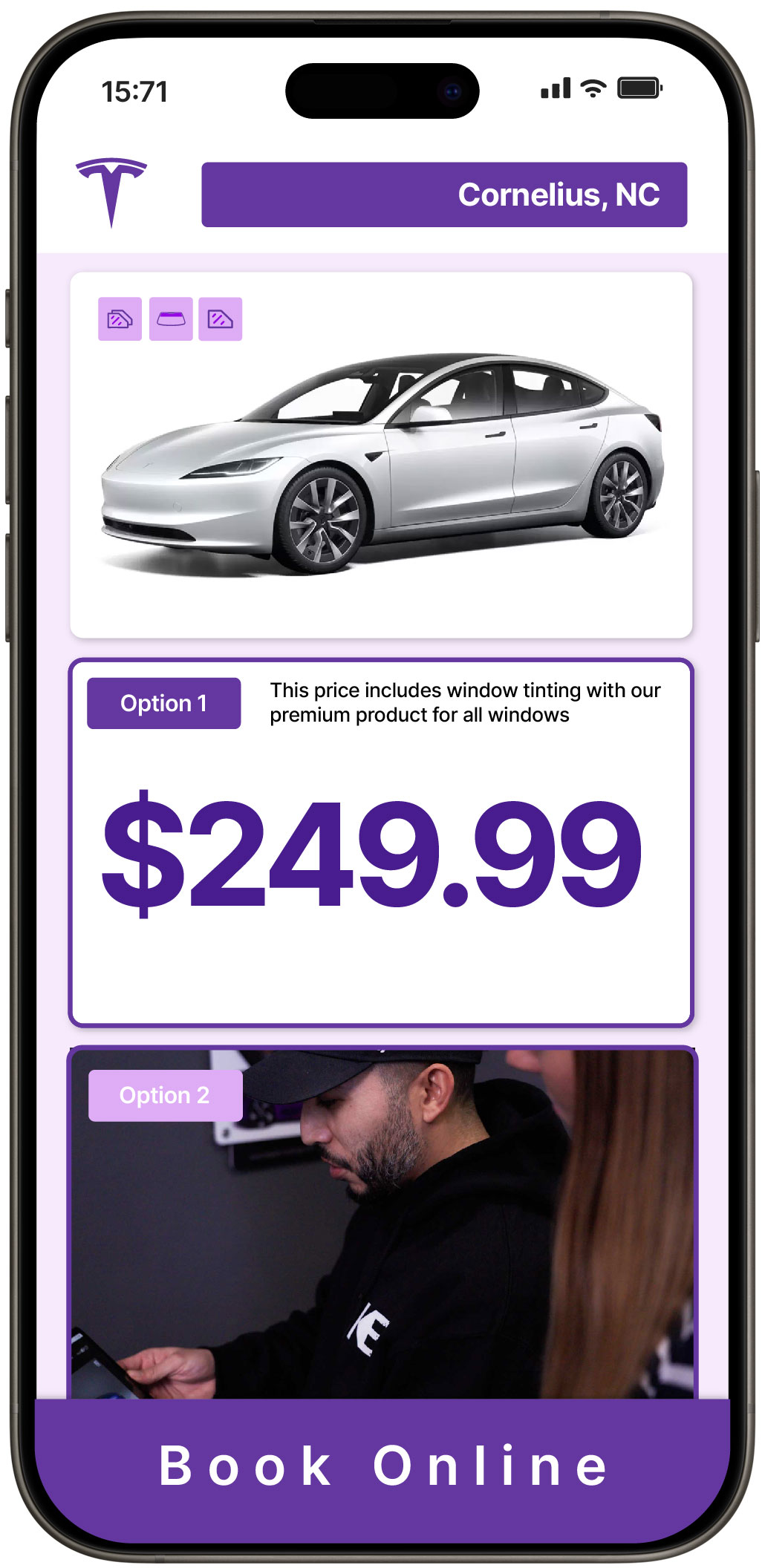 View Competitive Tesla Window Tinting Prices in Cornelius, North Carolina