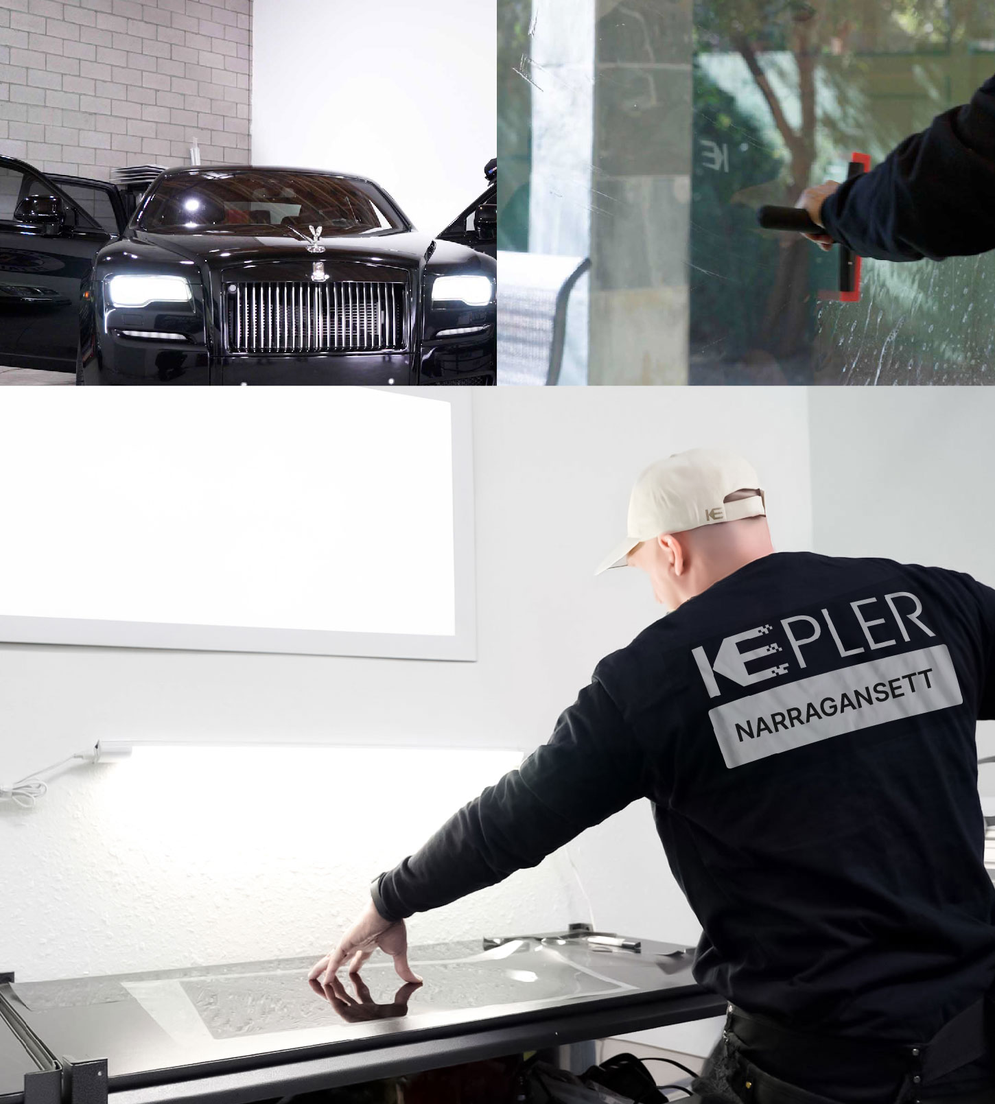 Window Tinting Specialist Cutting Film in Narragansett, Rhode Island