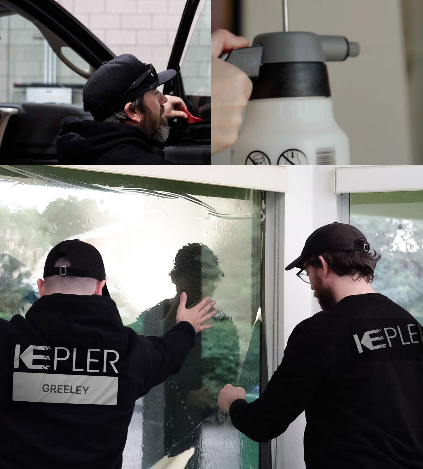 Kepler Technician Fitting High-tech Window Tint to Home in Greeley