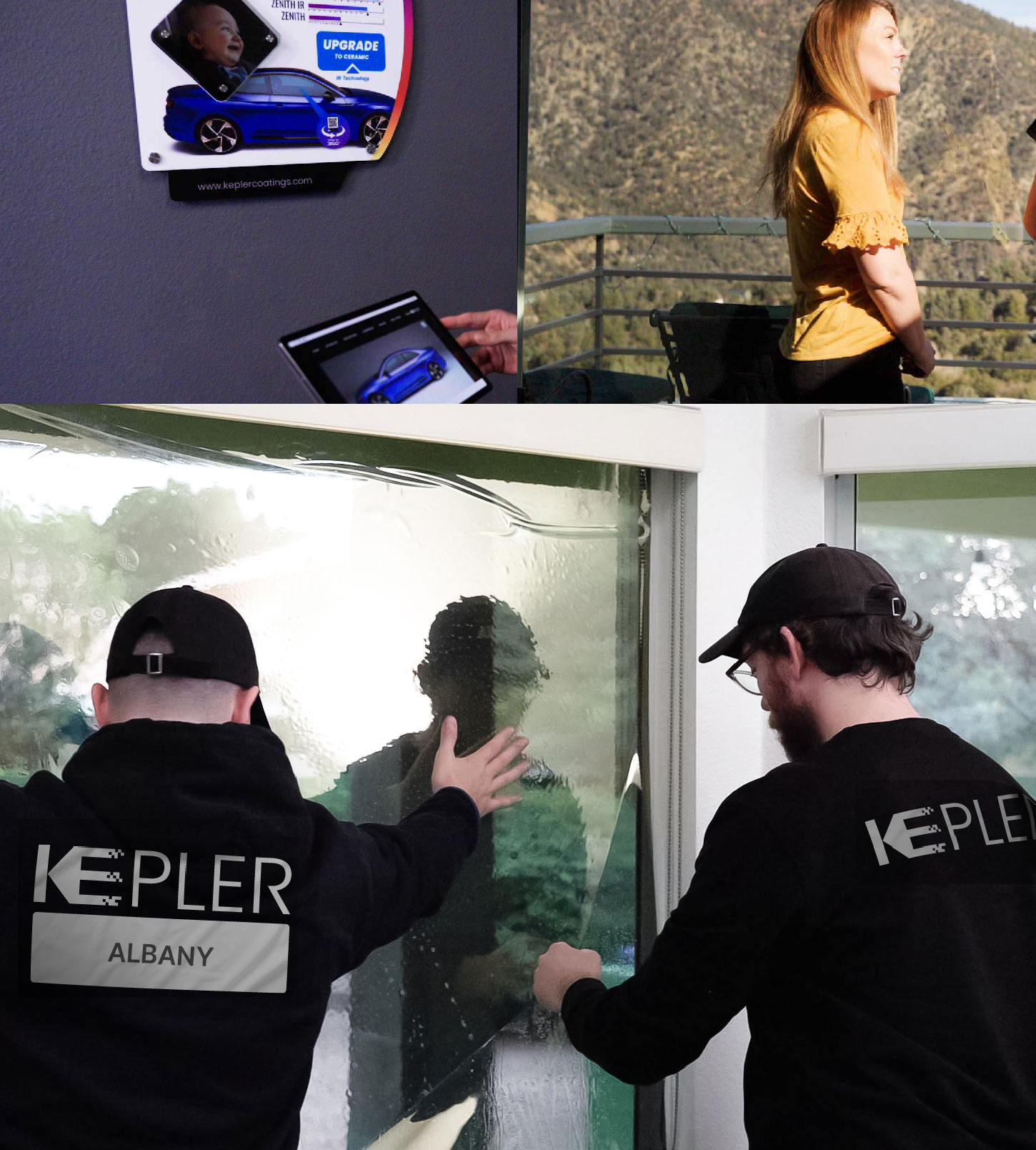 Expert Technician Fitting Ceramic Window Tint to Home in Albany