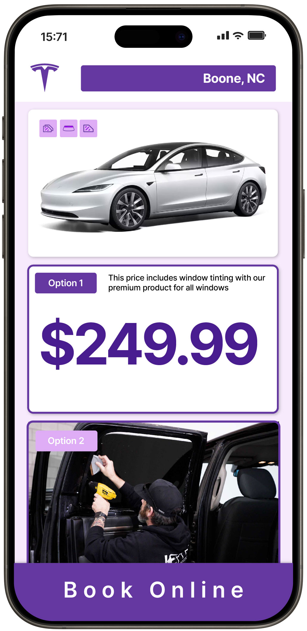 View Reasonable Tesla Window Tinting Prices in Boone, North Carolina