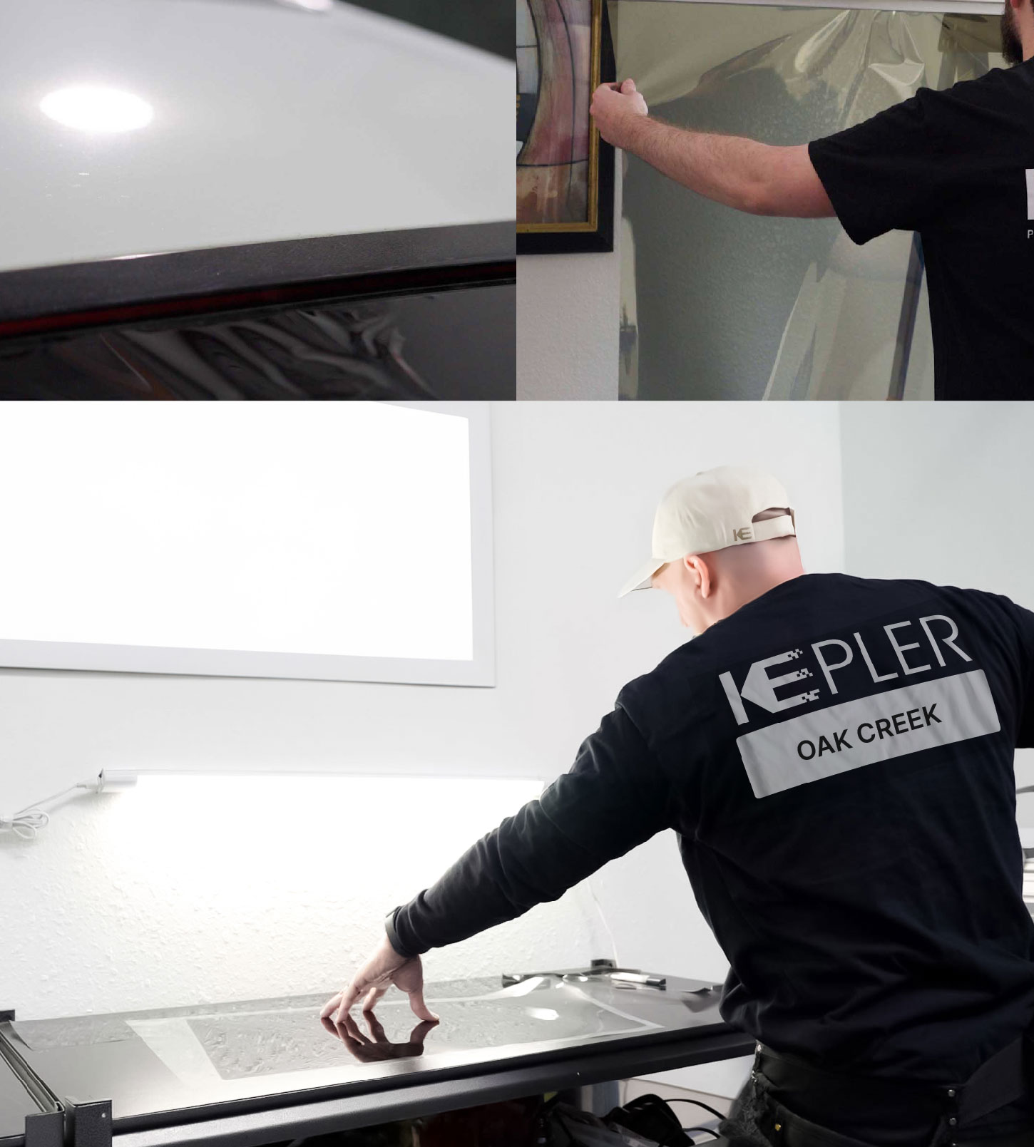 Window Tinting Specialist Cutting Film in Oak Creek, Wisconsin