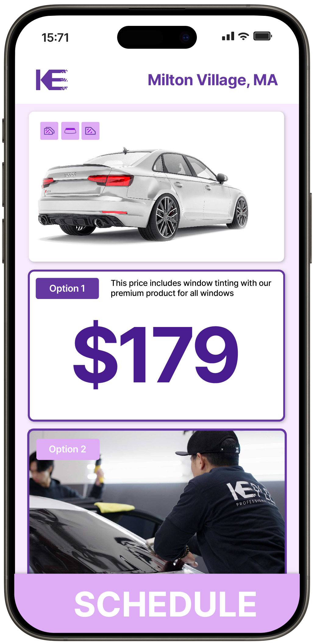 View Affordable Car Window Tinting Costs in Milton Village, Massachusetts