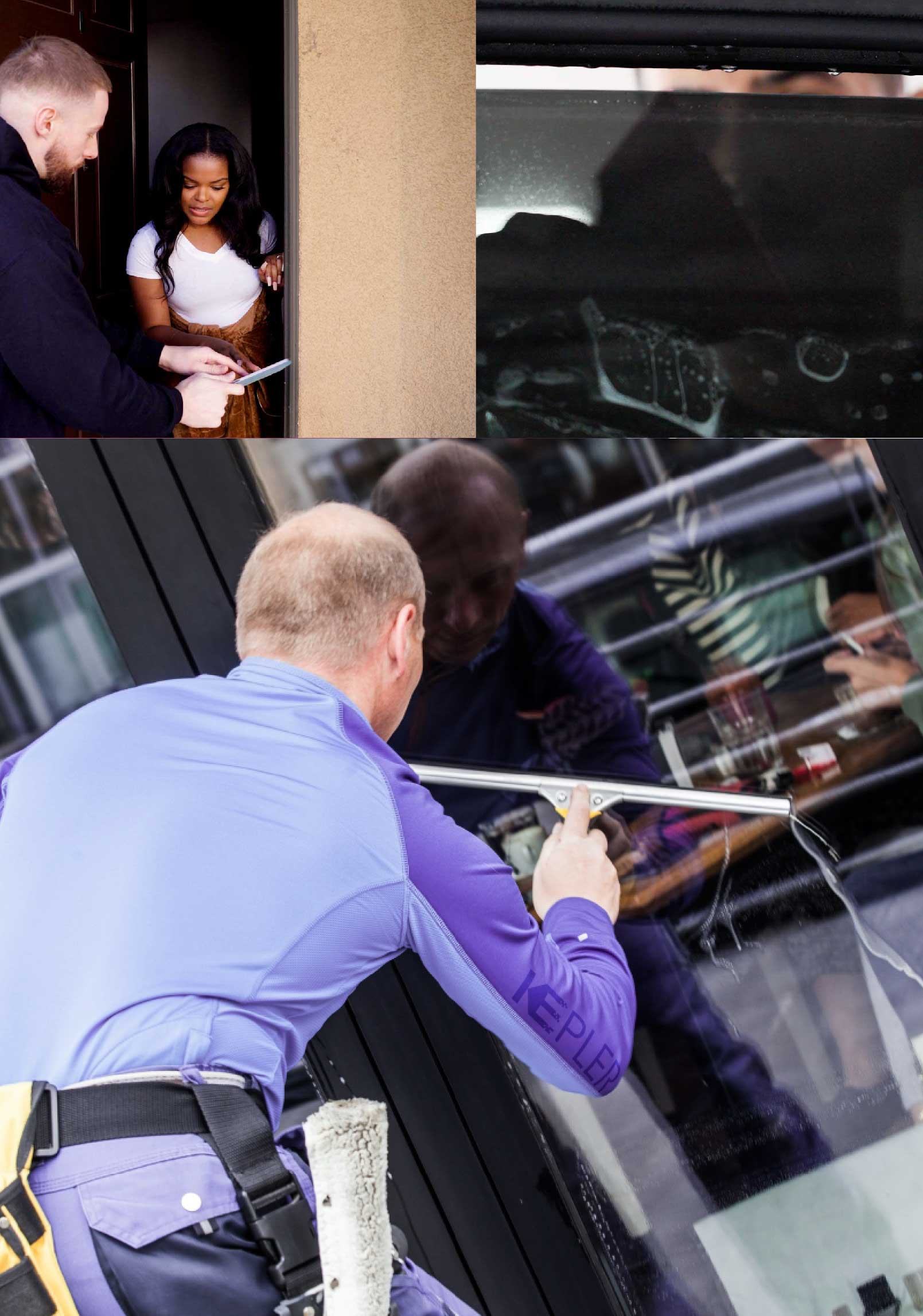Kepler Professional Applying Anti-Graffiti Window Film to a Gainesville Shop Front