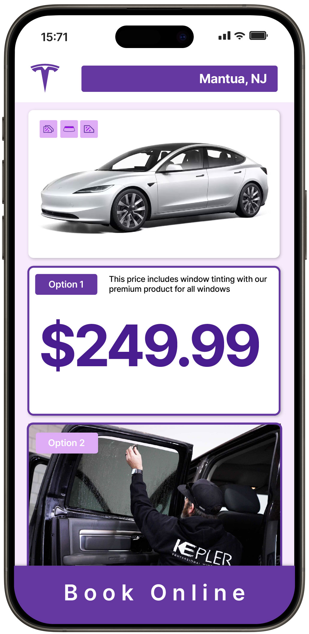 View Affordable Tesla Window Tinting Rates in Mantua, New Jersey