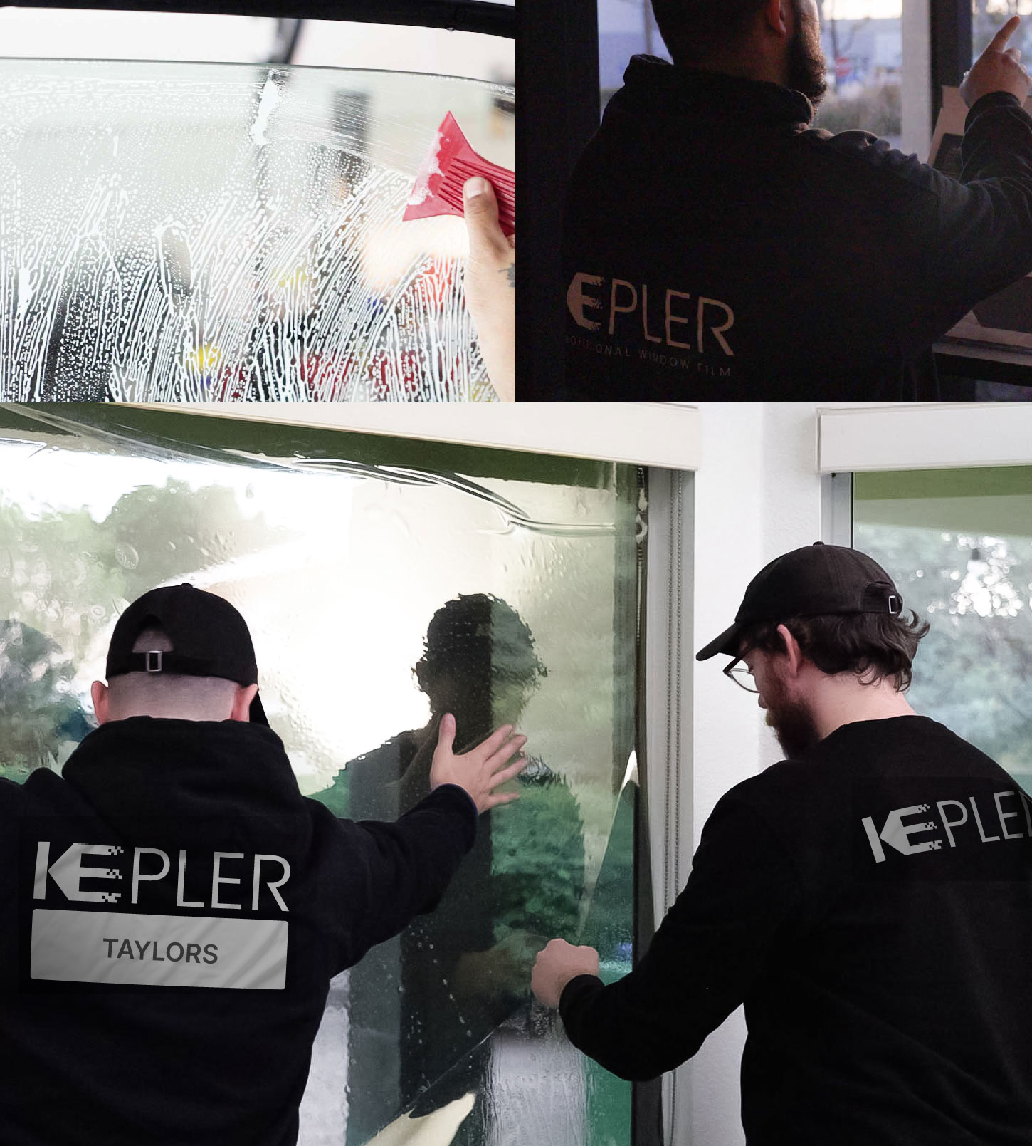 Kepler Technician Fitting Ceramic Window Tint to Home in Taylors