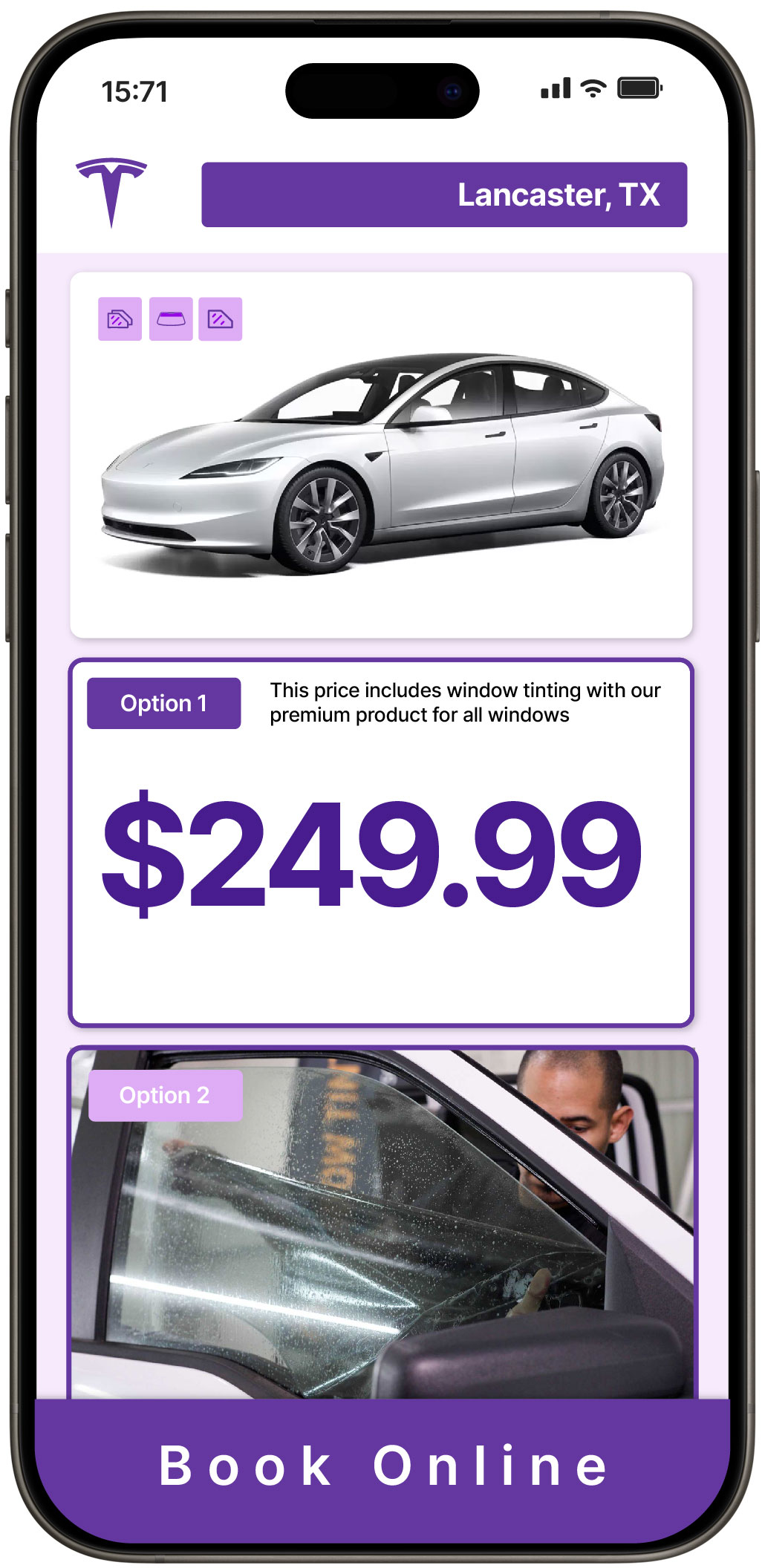 View Competitive Tesla Window Tinting Prices in Lancaster, Texas