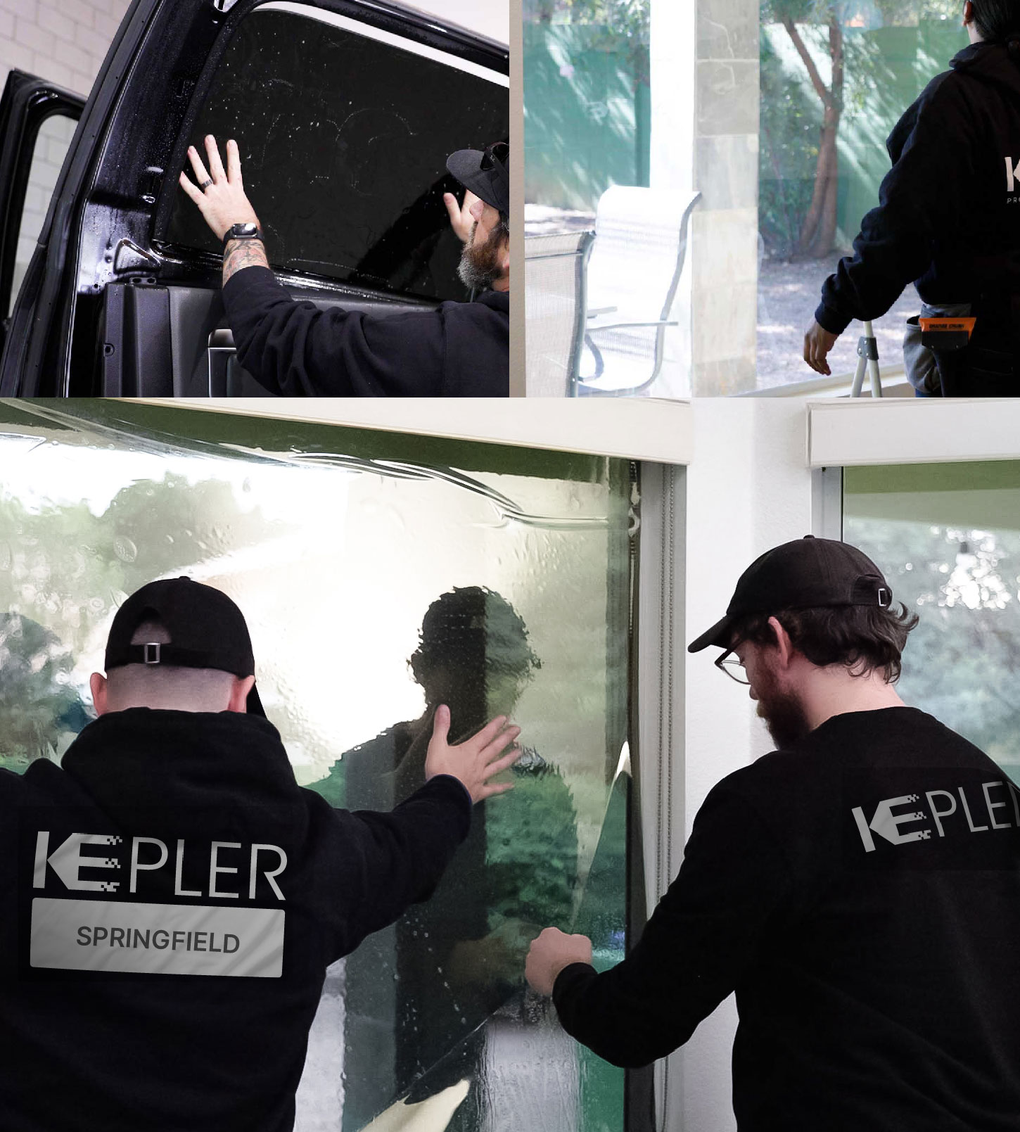 Kepler Technician Fitting High-tech Window Tint to Home in Springfield