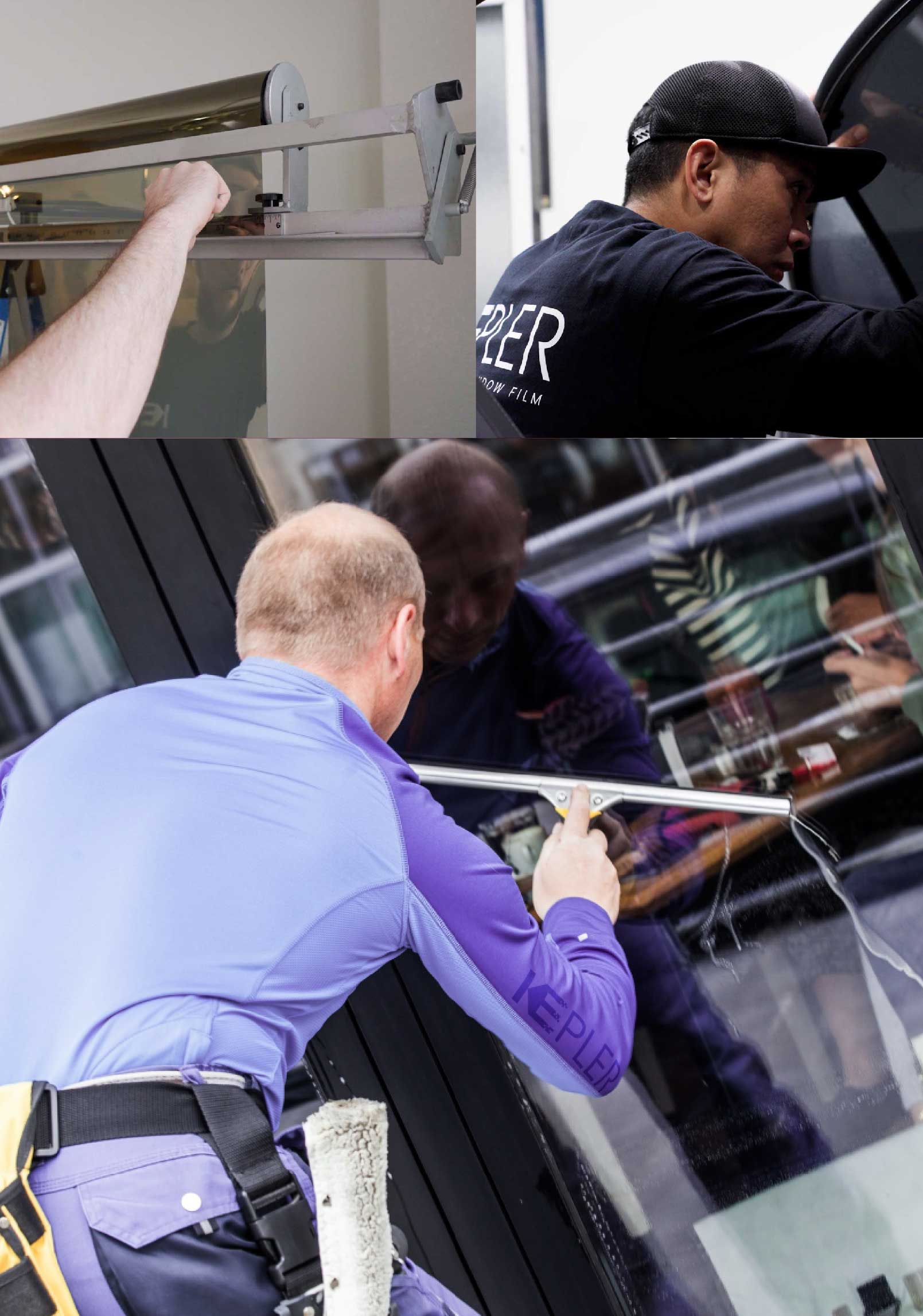 Kepler Expert Applying Anti-Graffiti Window Film to a Mercedes Shop Front