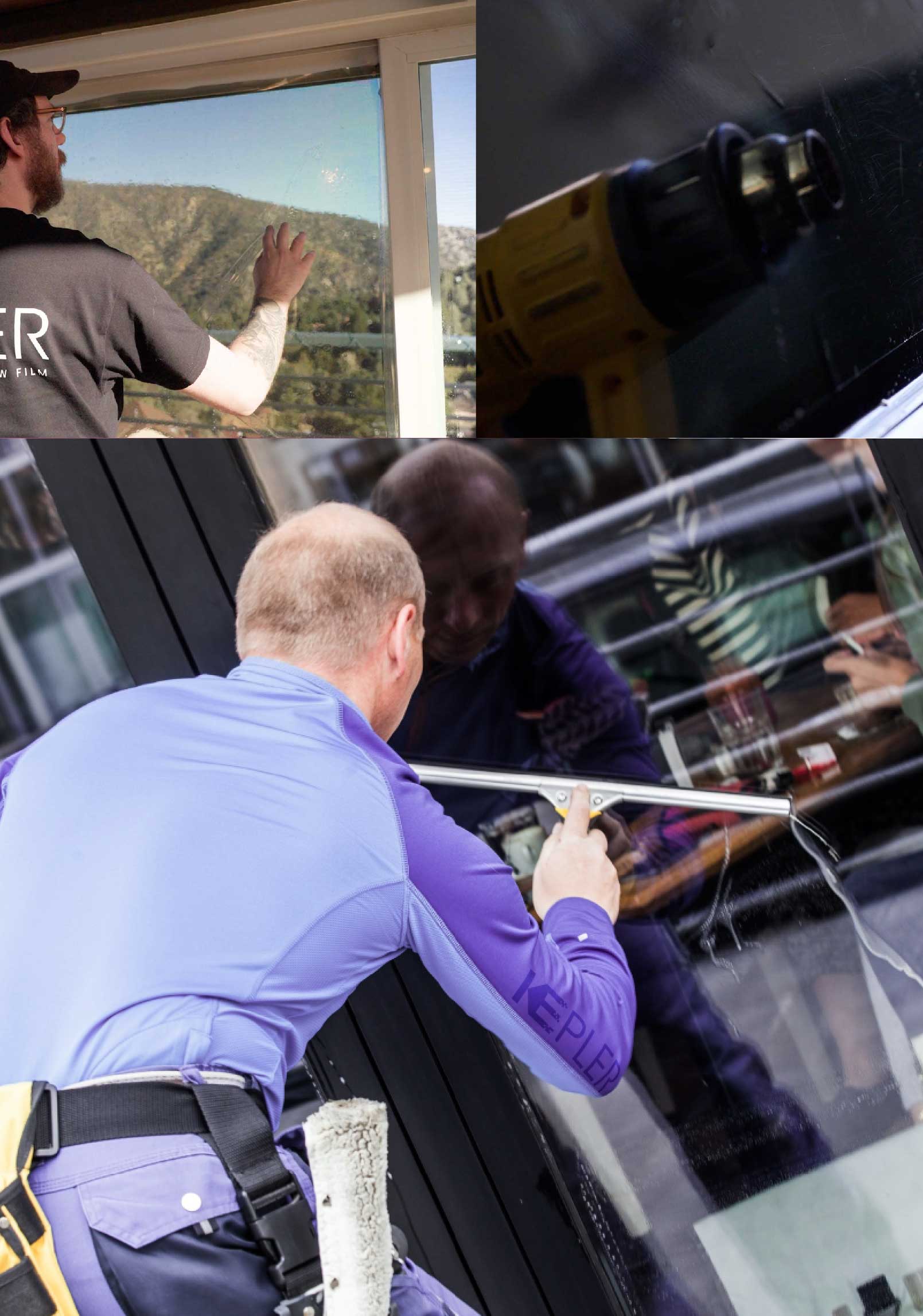 Kepler Professional Applying Anti-Graffiti Window Film to a Highland Shop Front
