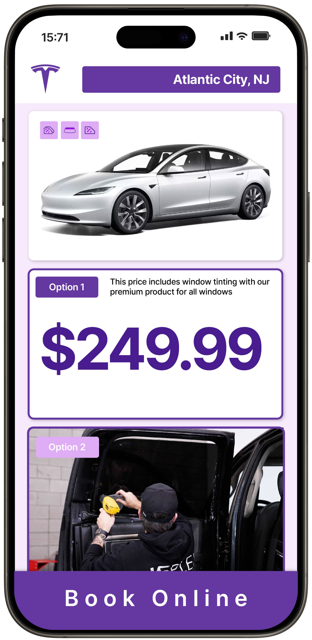View Affordable Tesla Window Tinting Prices in Atlantic City, New Jersey