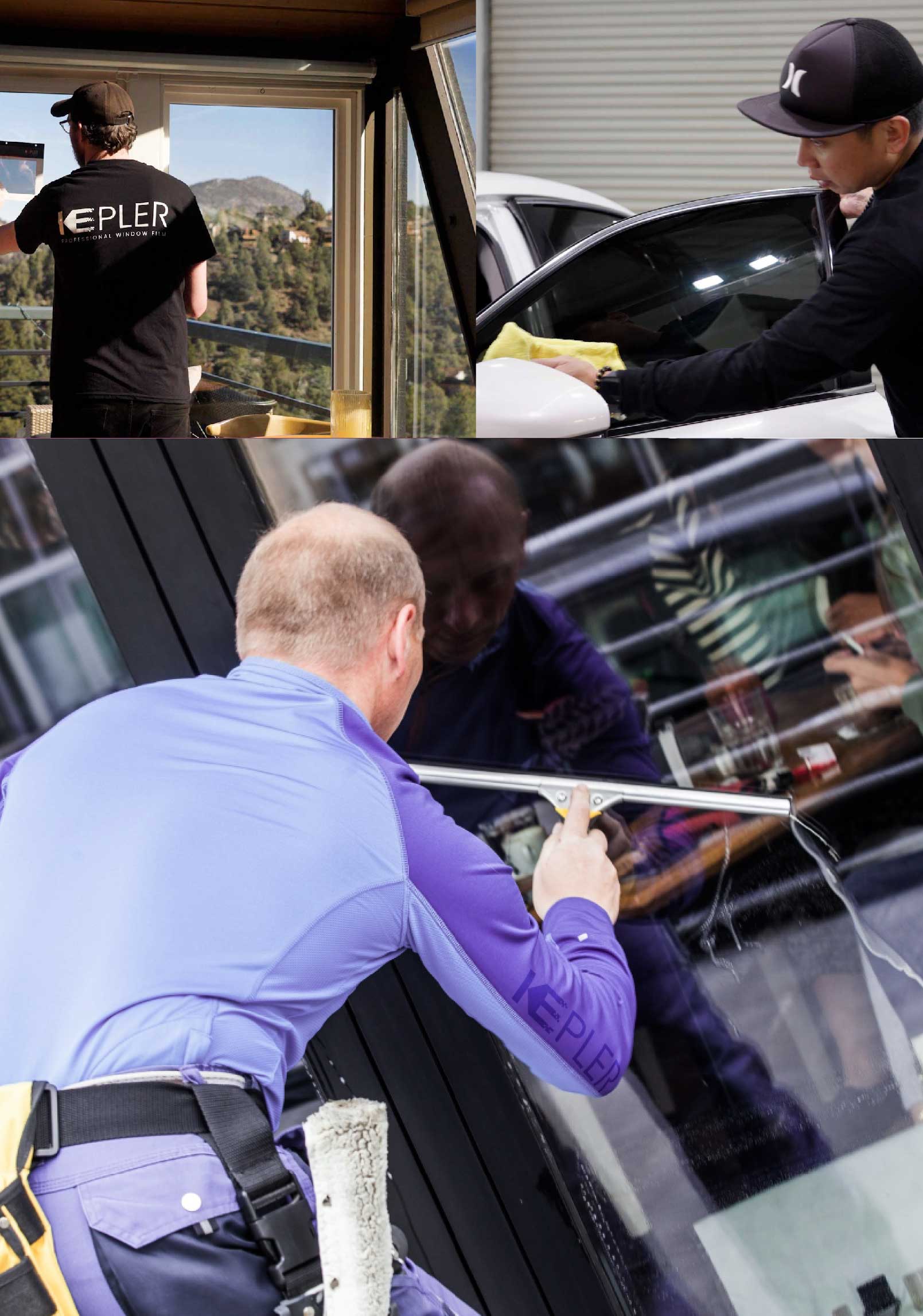 Kepler Skilled Applying Anti-Graffiti Window Film to a Franklin Square Shop Front