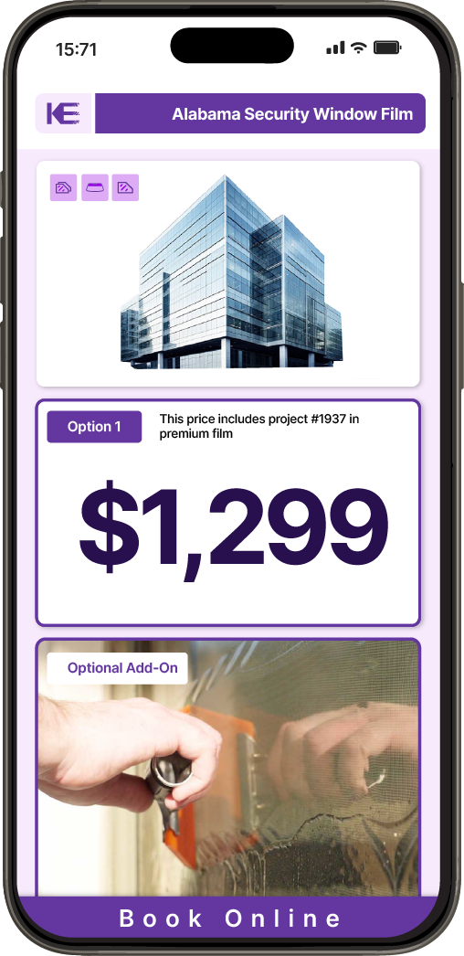 Get Security Window Film Pricing on Your Phone in Alabama