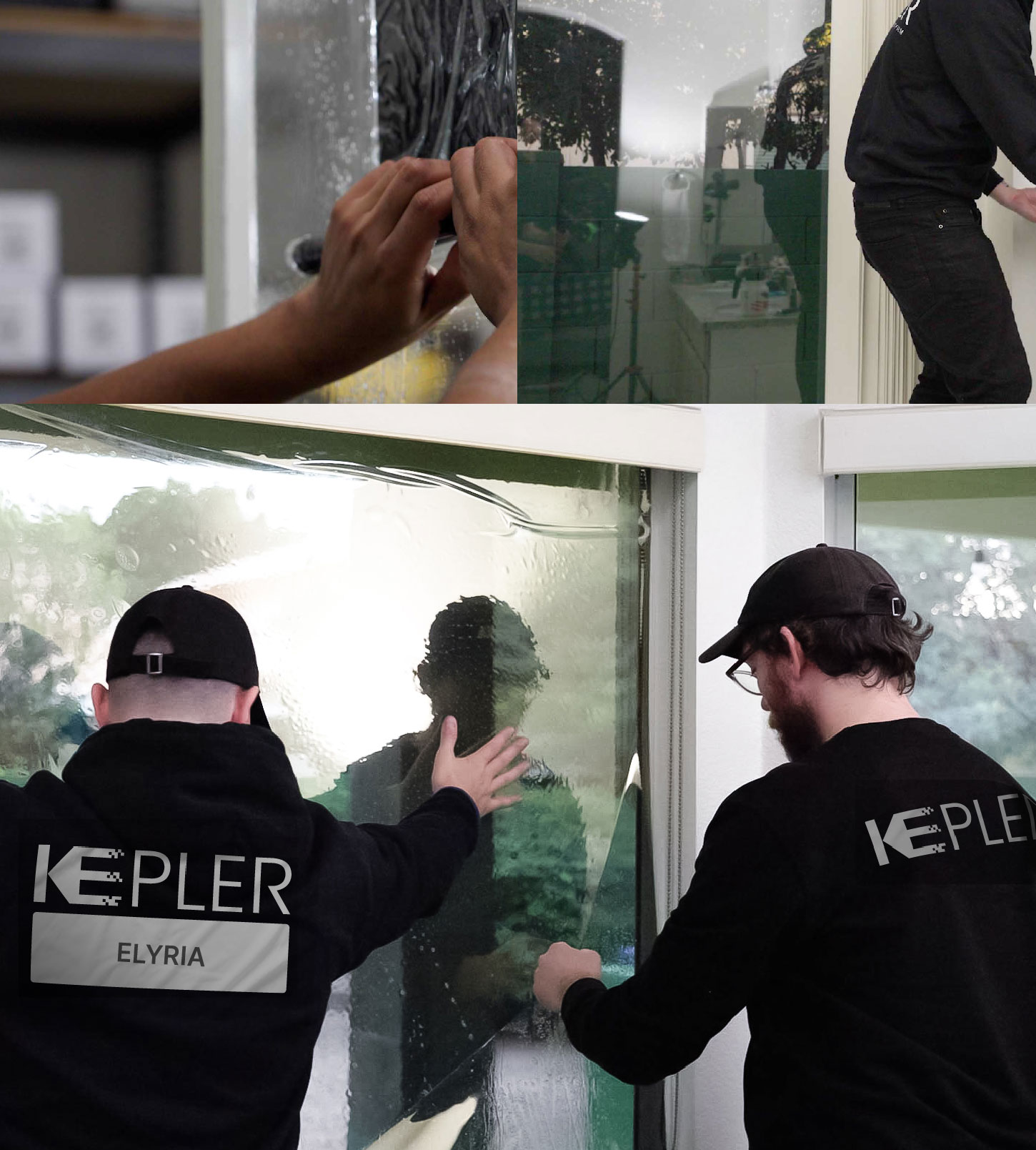 Expert Technician Fitting Ceramic Window Tint to Home in Elyria