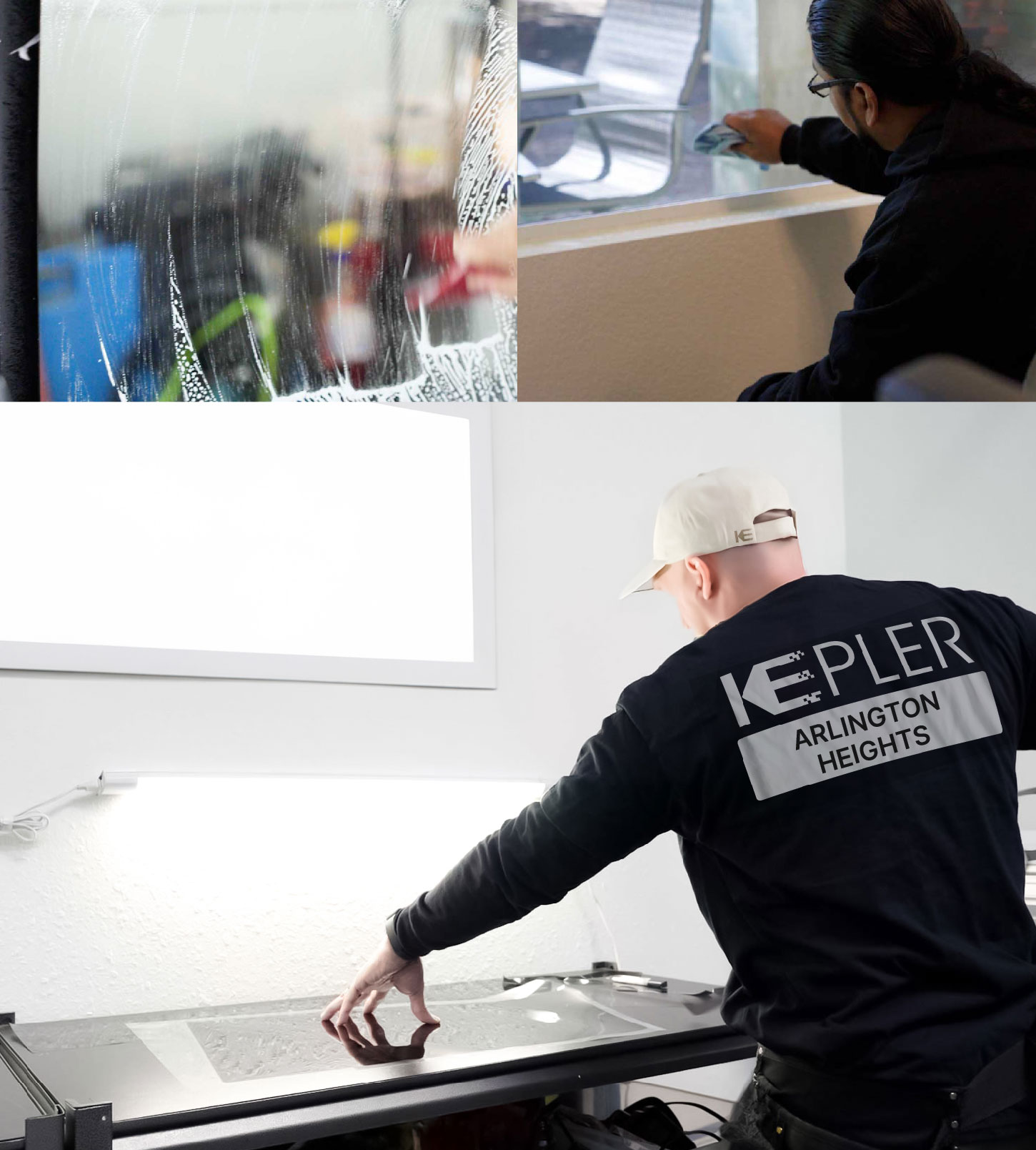 Window Tinting Specialist Cutting Film in Arlington Heights, Illinois