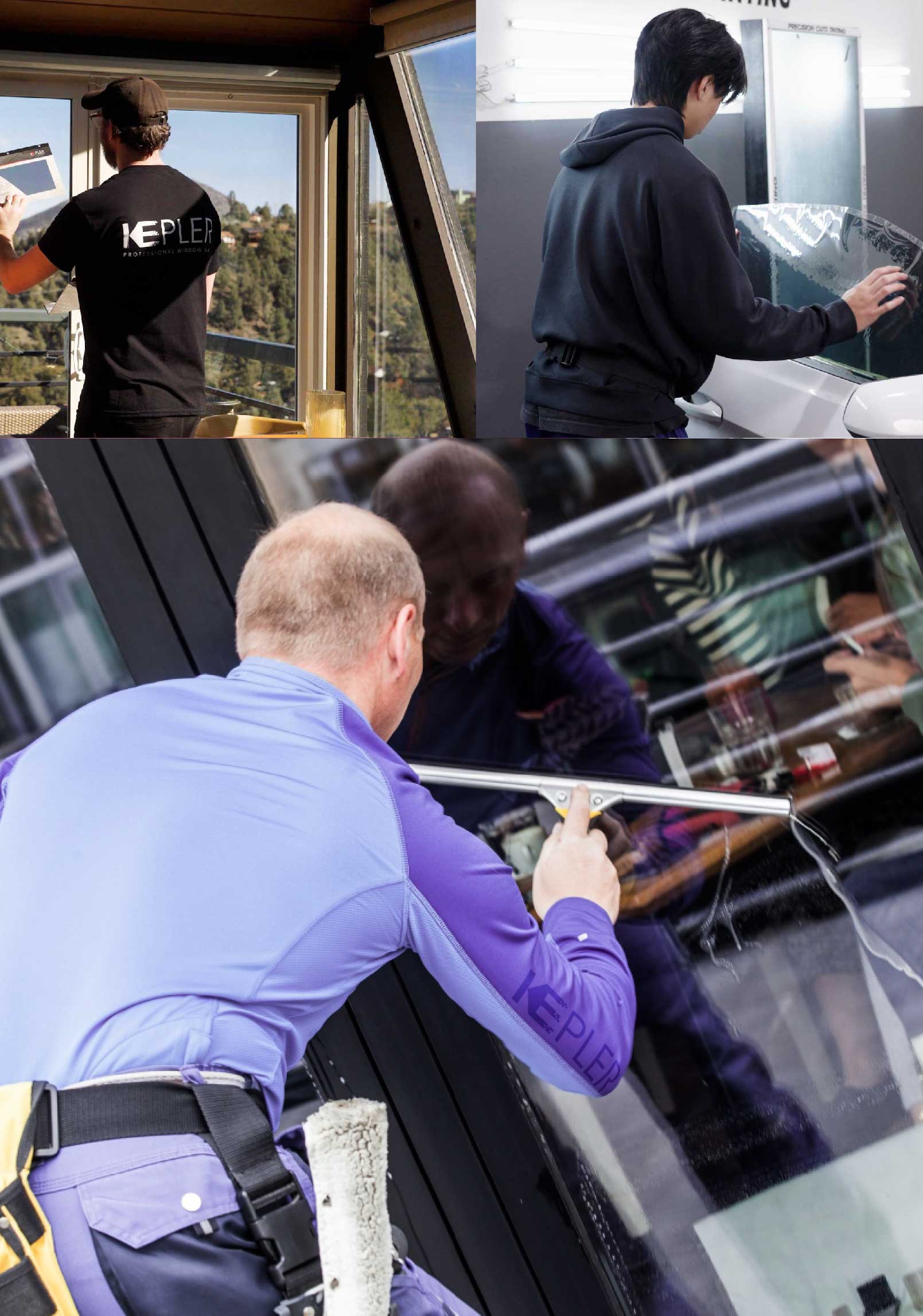 Kepler Expert Applying Anti-Graffiti Window Film to a Kerrville Shop Front