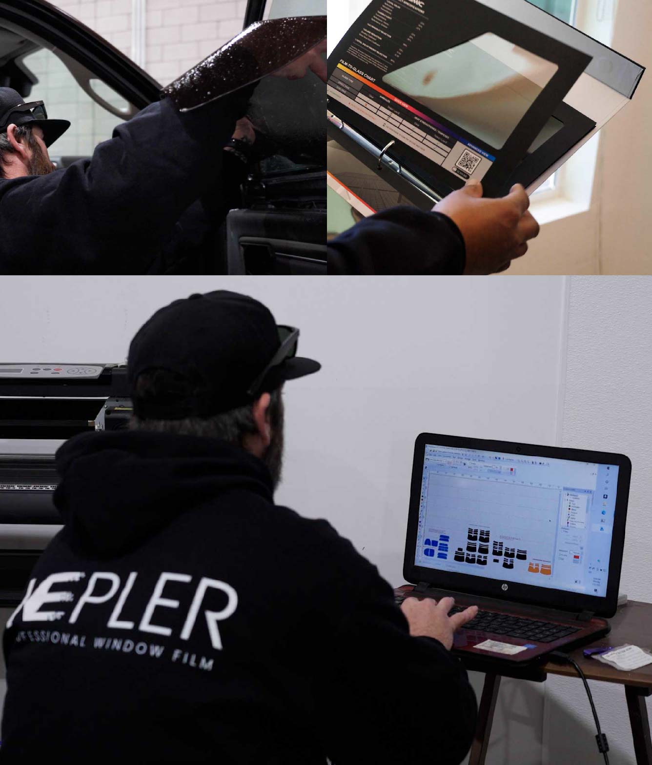 Ceramic Window Tinting Expert Cutting Film in La Vista, Nebraska
