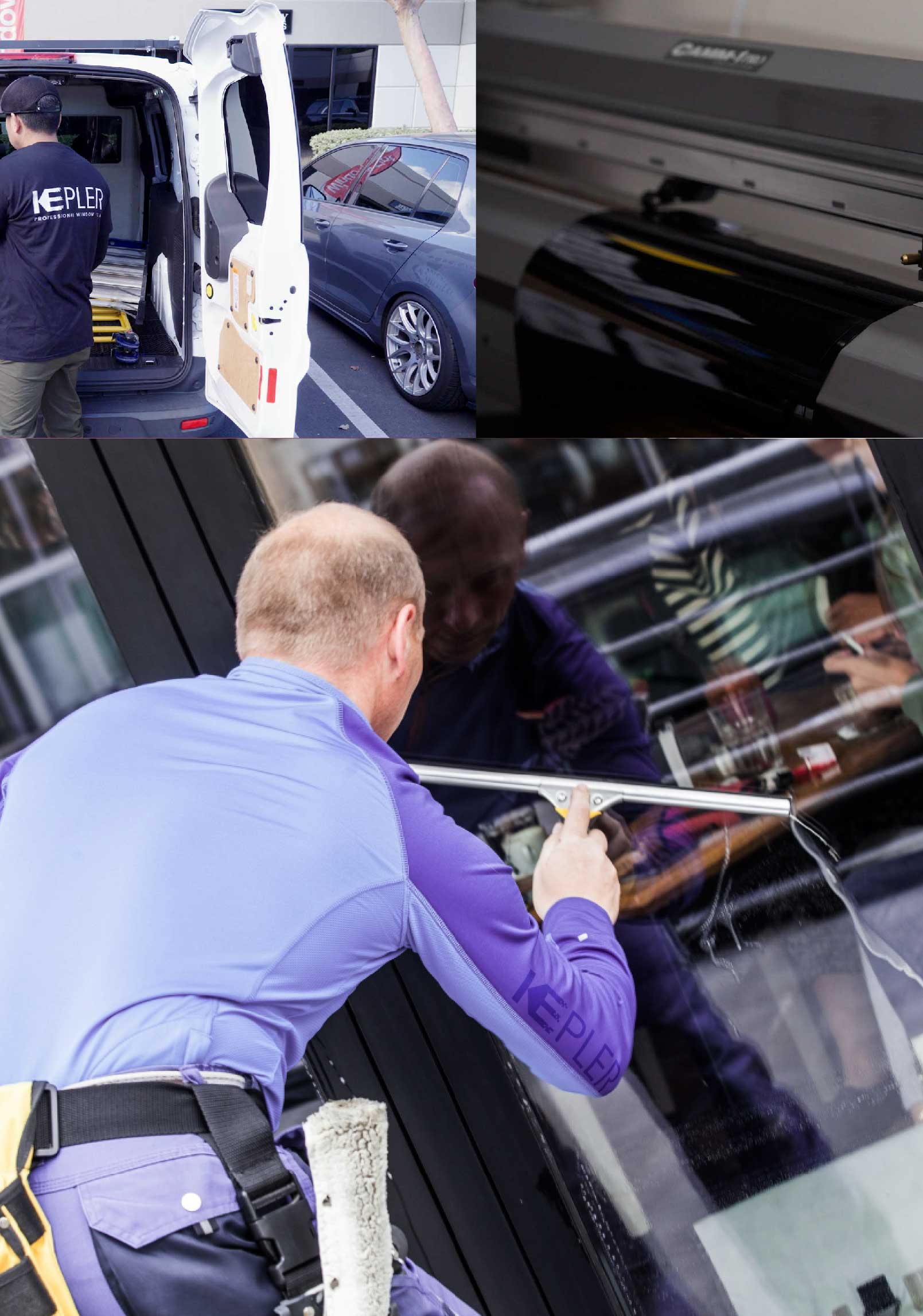 Kepler Expert Applying Anti-Graffiti Window Film to a Sherwood Shop Front