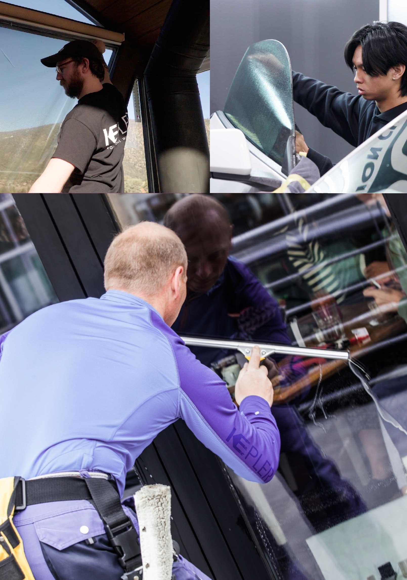 Kepler Skilled Applying Anti-Graffiti Window Film to a Miami Shop Front