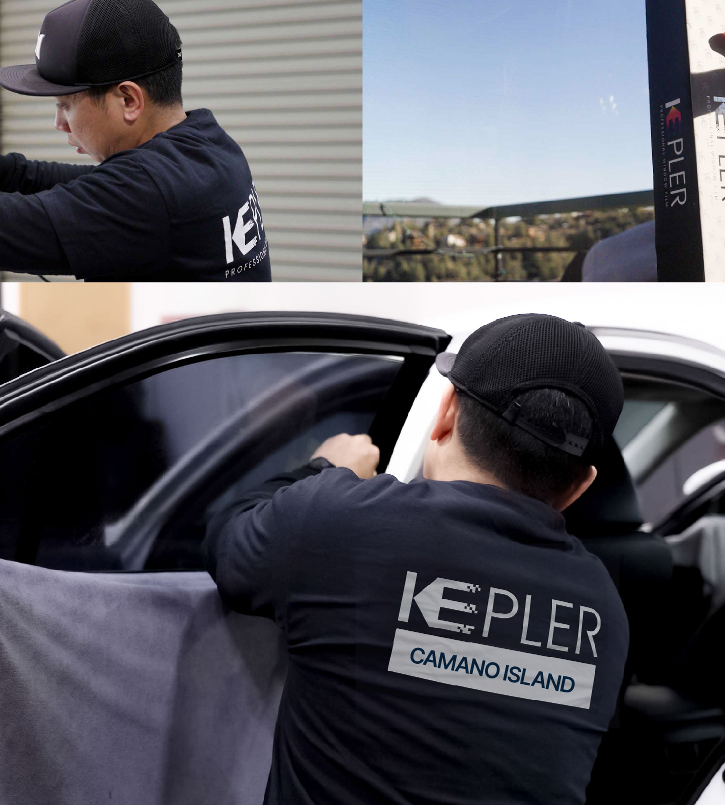 Automotive Window Tinting Expert Applying Film in Camano Island, Washington