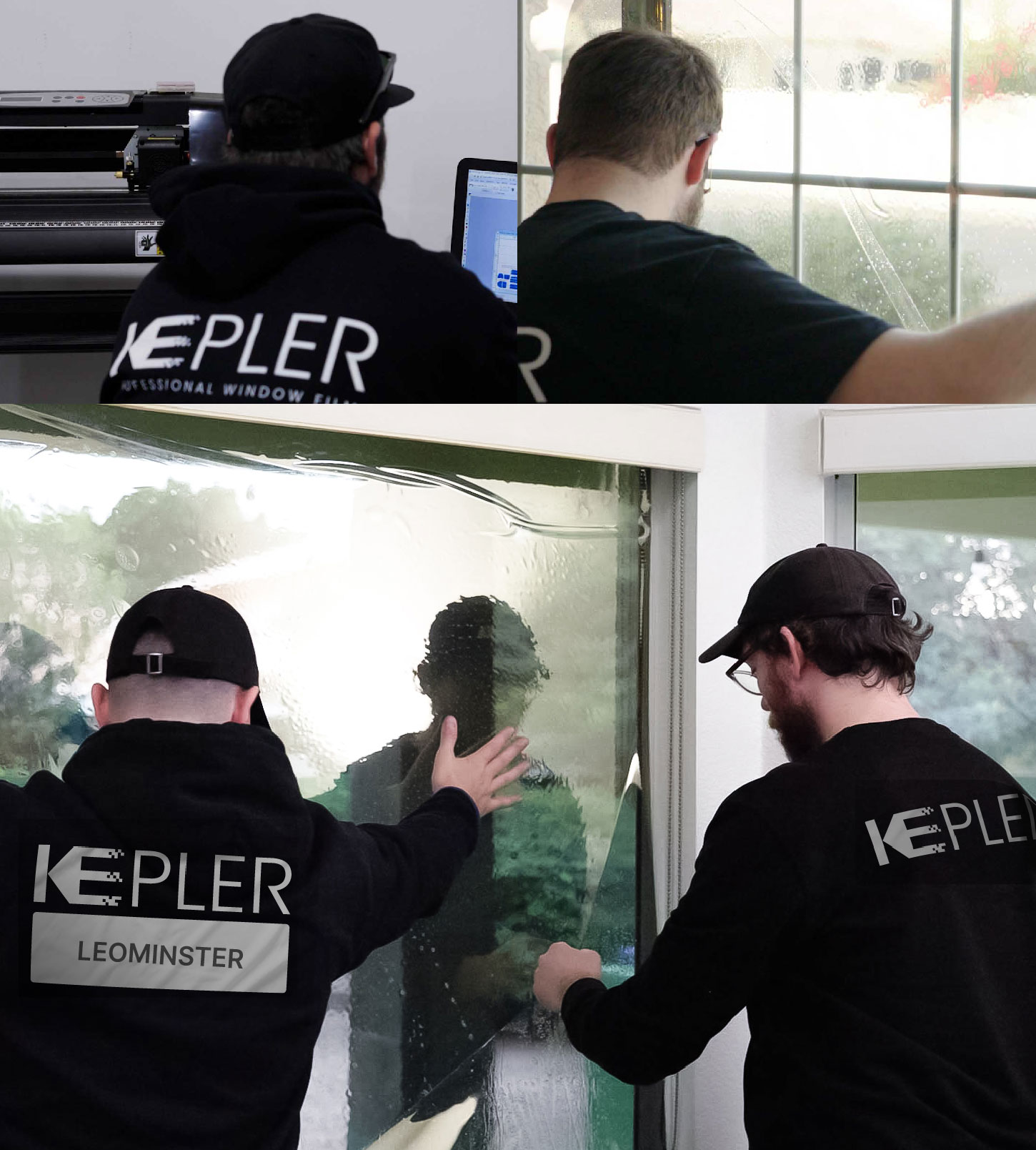 Expert Technician Installing High-tech Window Tint to Home in Leominster