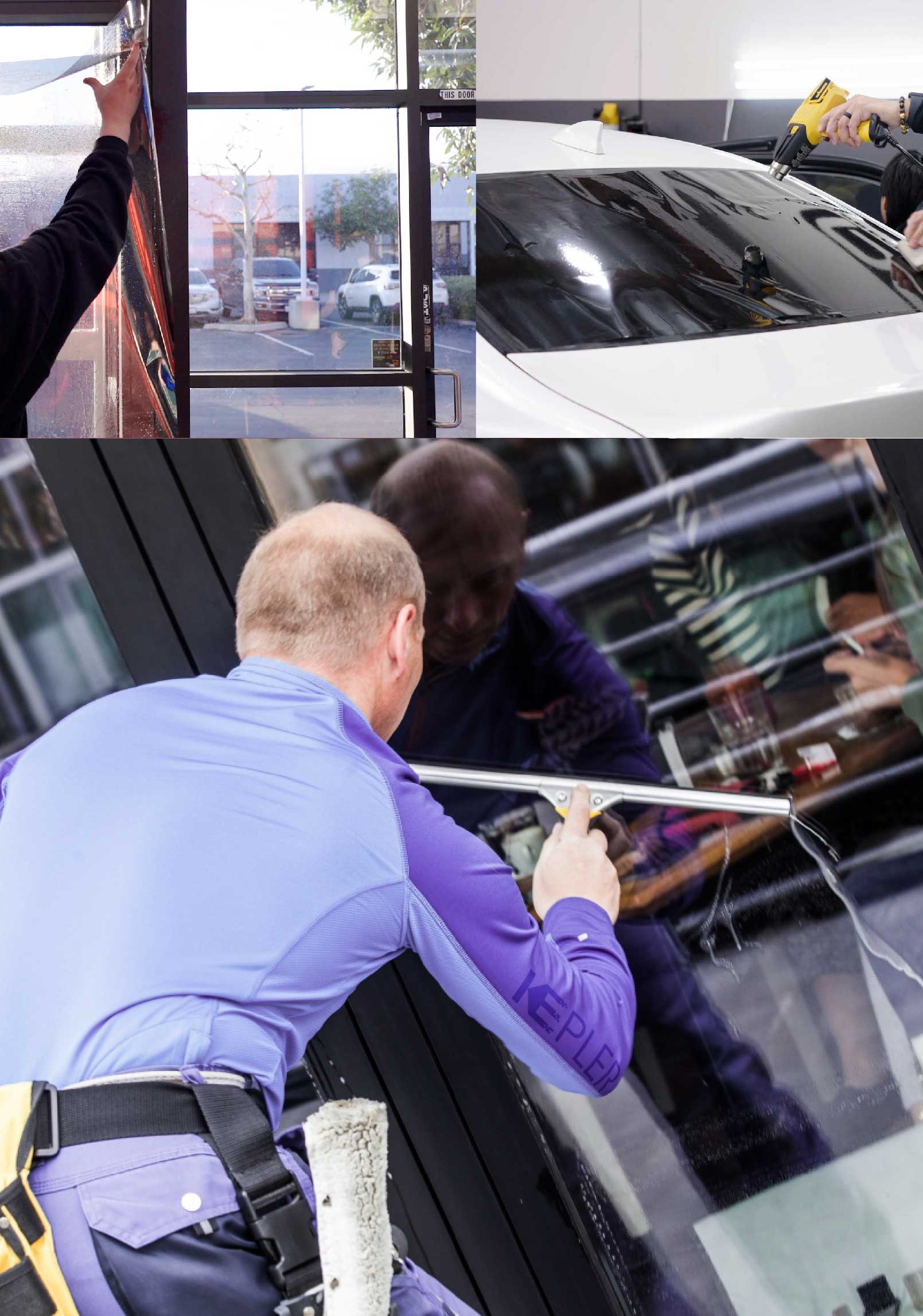 Kepler Professional Applying Anti-Graffiti Window Film to a Hopewell Shop Front