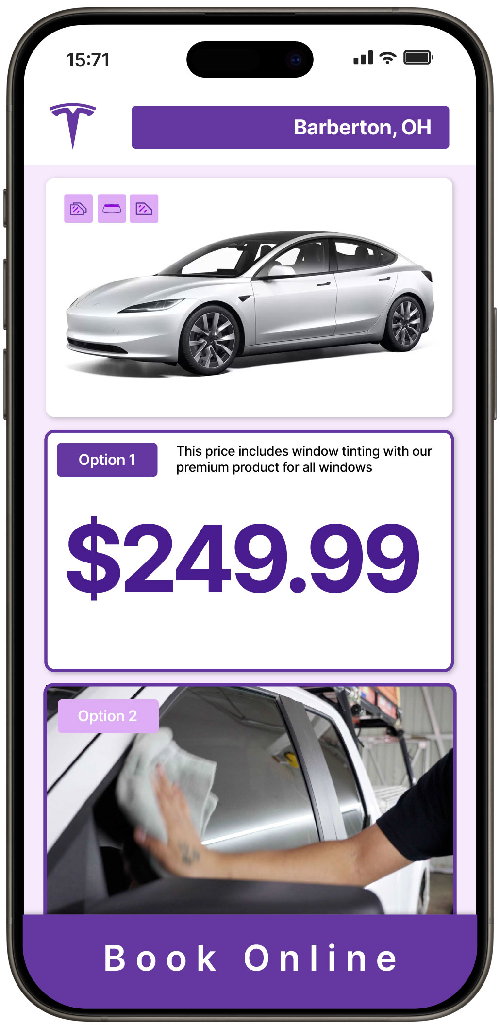 View Reasonable Tesla Window Tinting Rates in Barberton, Ohio