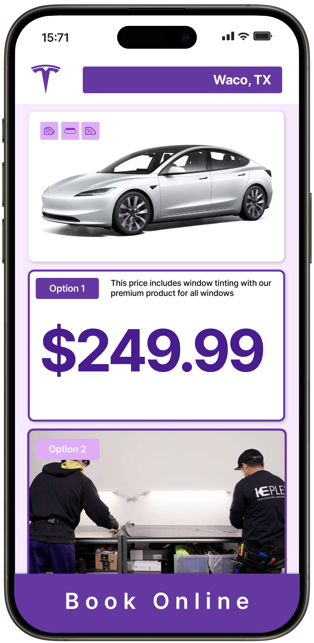 View Affordable Tesla Window Tinting Prices in Waco, Texas