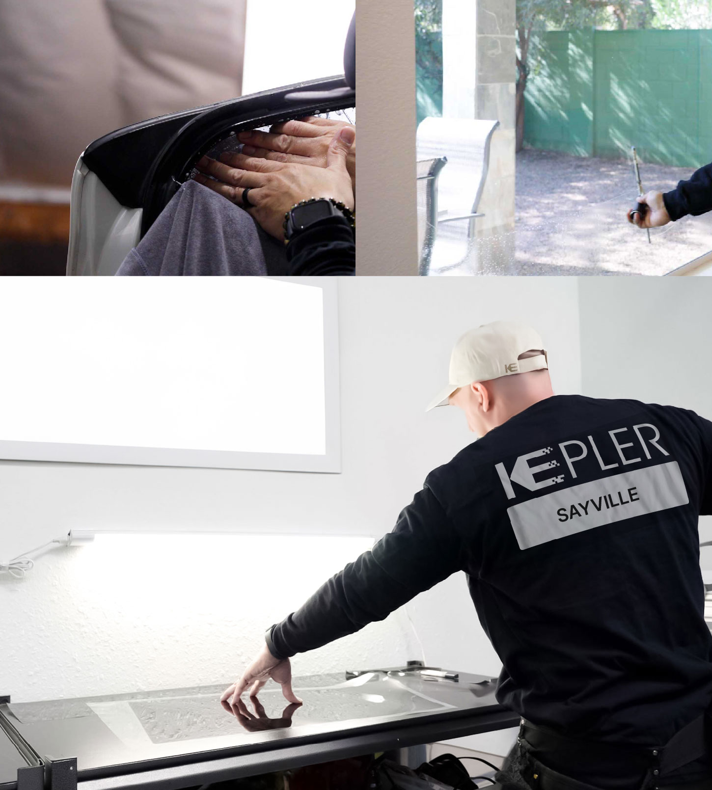 Window Tinting Specialist Cutting Film in Sayville, New York