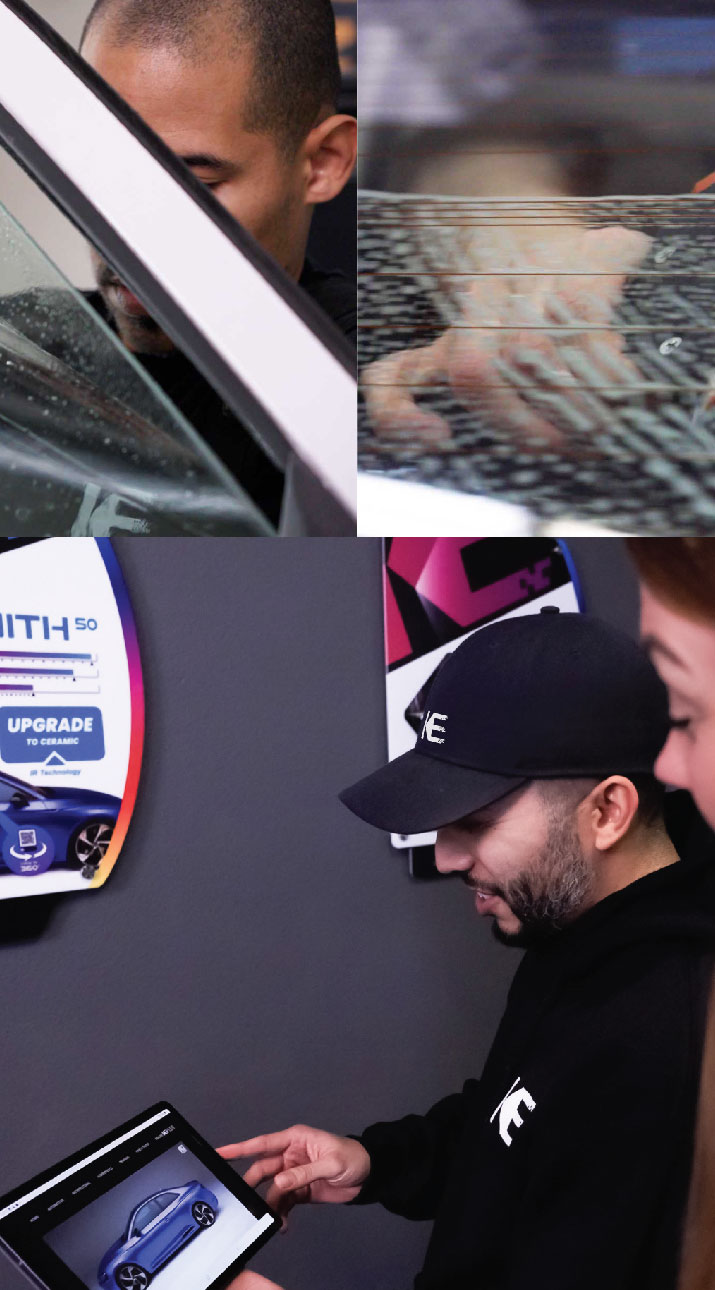 Kepler Dealer Showing Car Window Film Options to Customer in Santa Clara, California