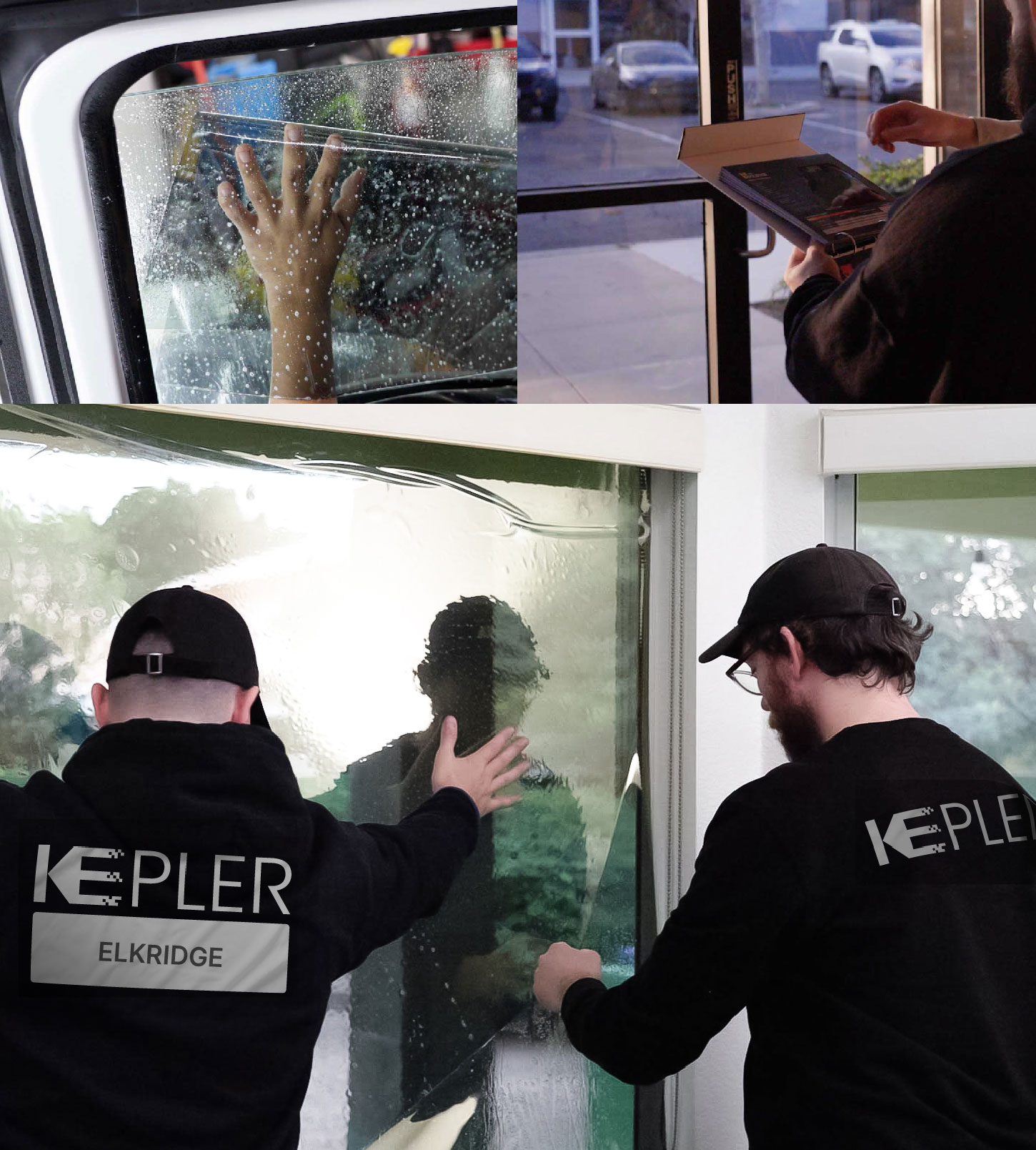 Kepler Technician Installing High-tech Window Tint to Home in Elkridge