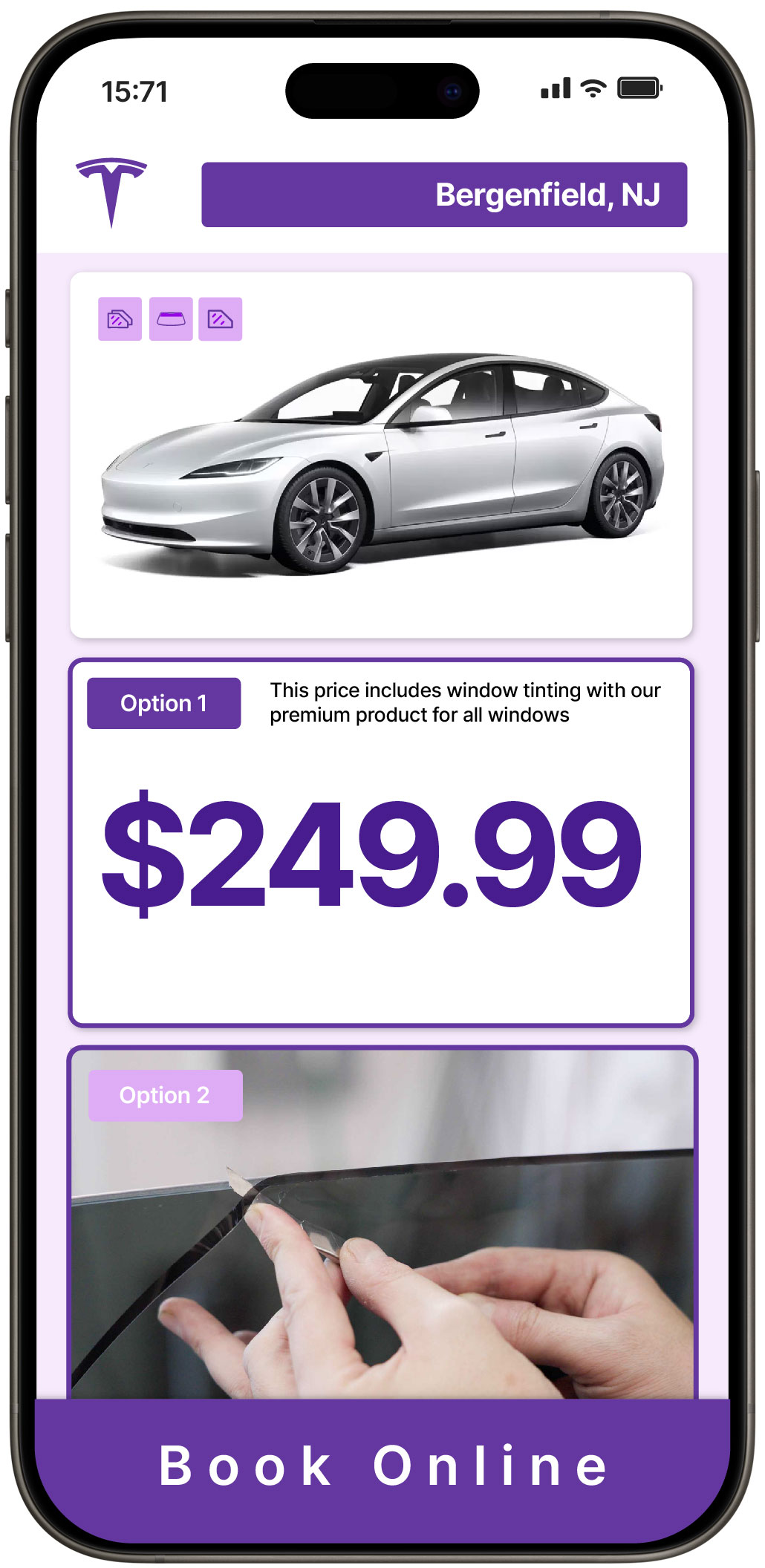 View Competitive Tesla Window Tinting Costs in Bergenfield, New Jersey
