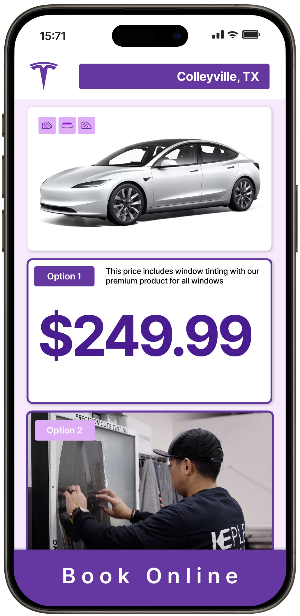 View Affordable Tesla Window Tinting Prices in Colleyville, Texas