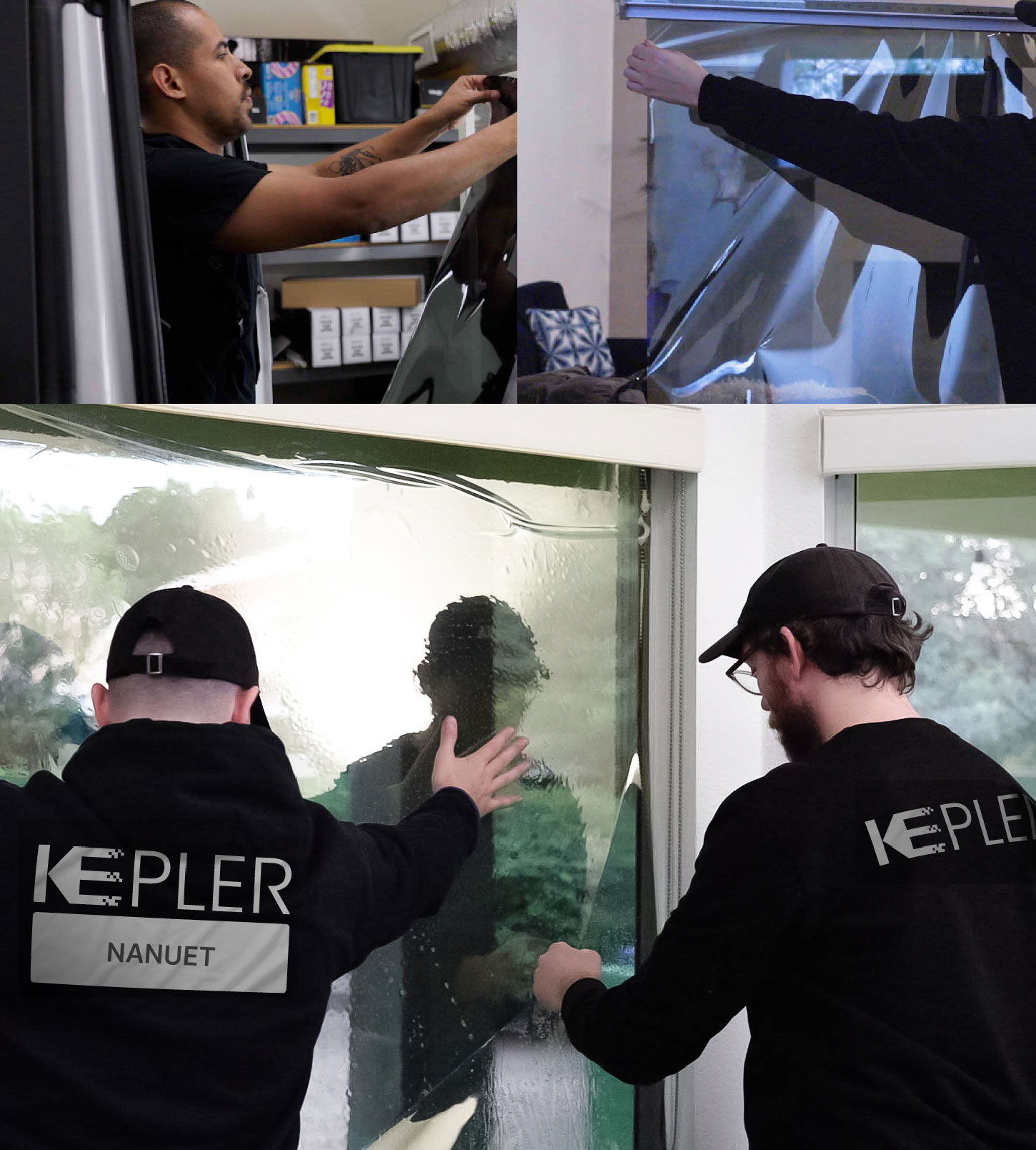 Expert Technician Applying Advanced Window Tint to Home in Nanuet