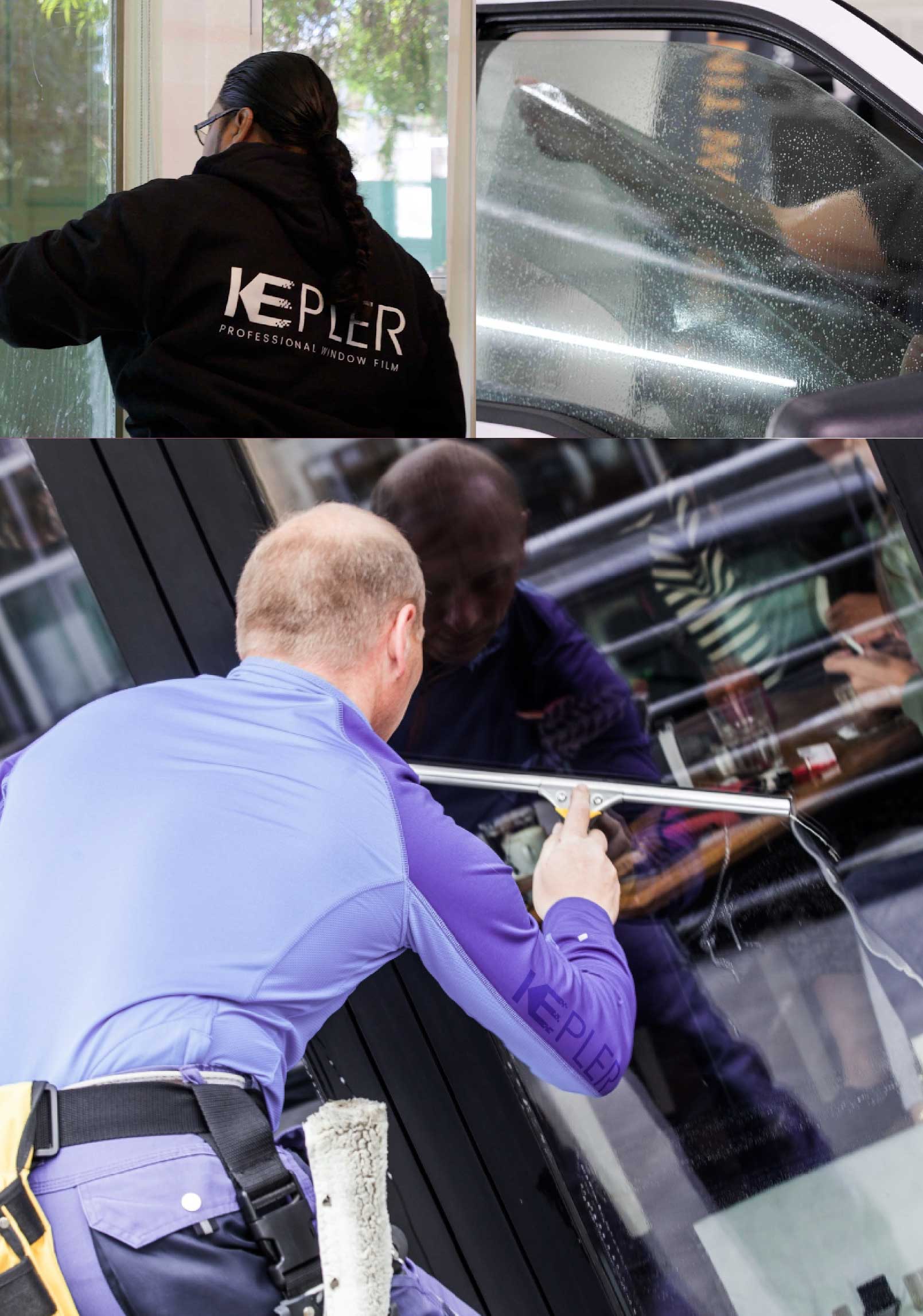 Kepler Expert Applying Anti-Graffiti Window Film to a Jersey City Shop Front