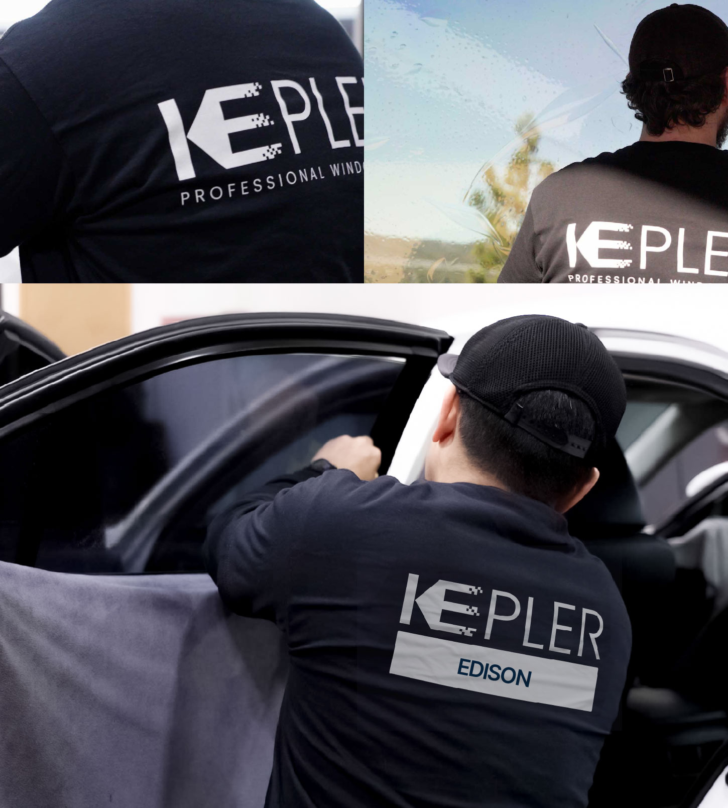 Automotive Window Tinting Expert Applying Film in Edison, New Jersey