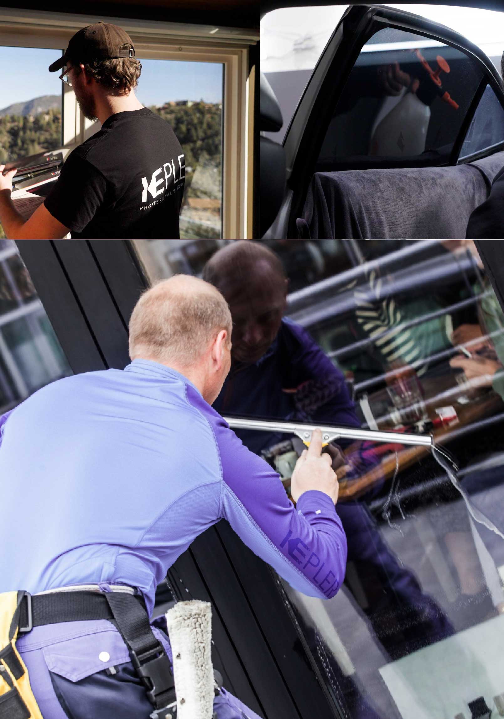 Kepler Skilled Applying Anti-Graffiti Window Film to a Marshfield Shop Front