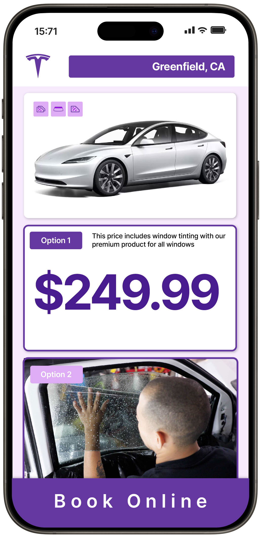 View Affordable Tesla Window Tinting Rates in Greenfield, California