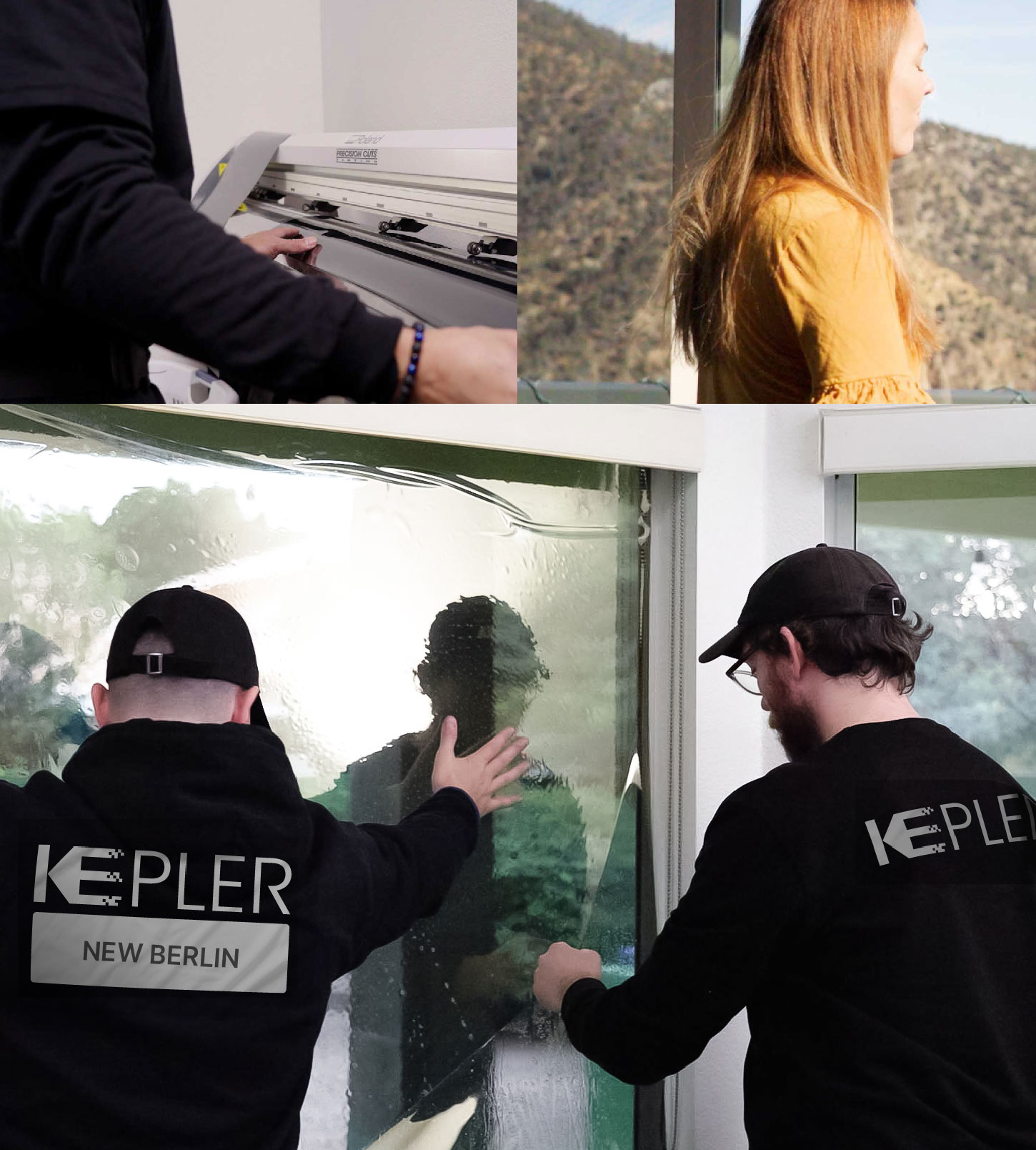 Kepler Technician Fitting Advanced Window Tint to Home in New Berlin