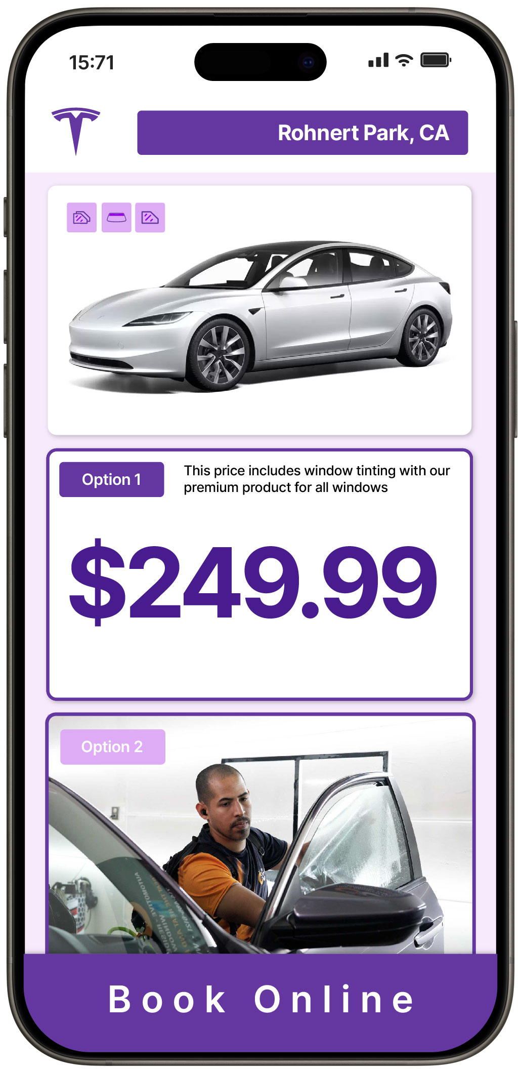 View Competitive Tesla Window Tinting Prices in Rohnert Park, California