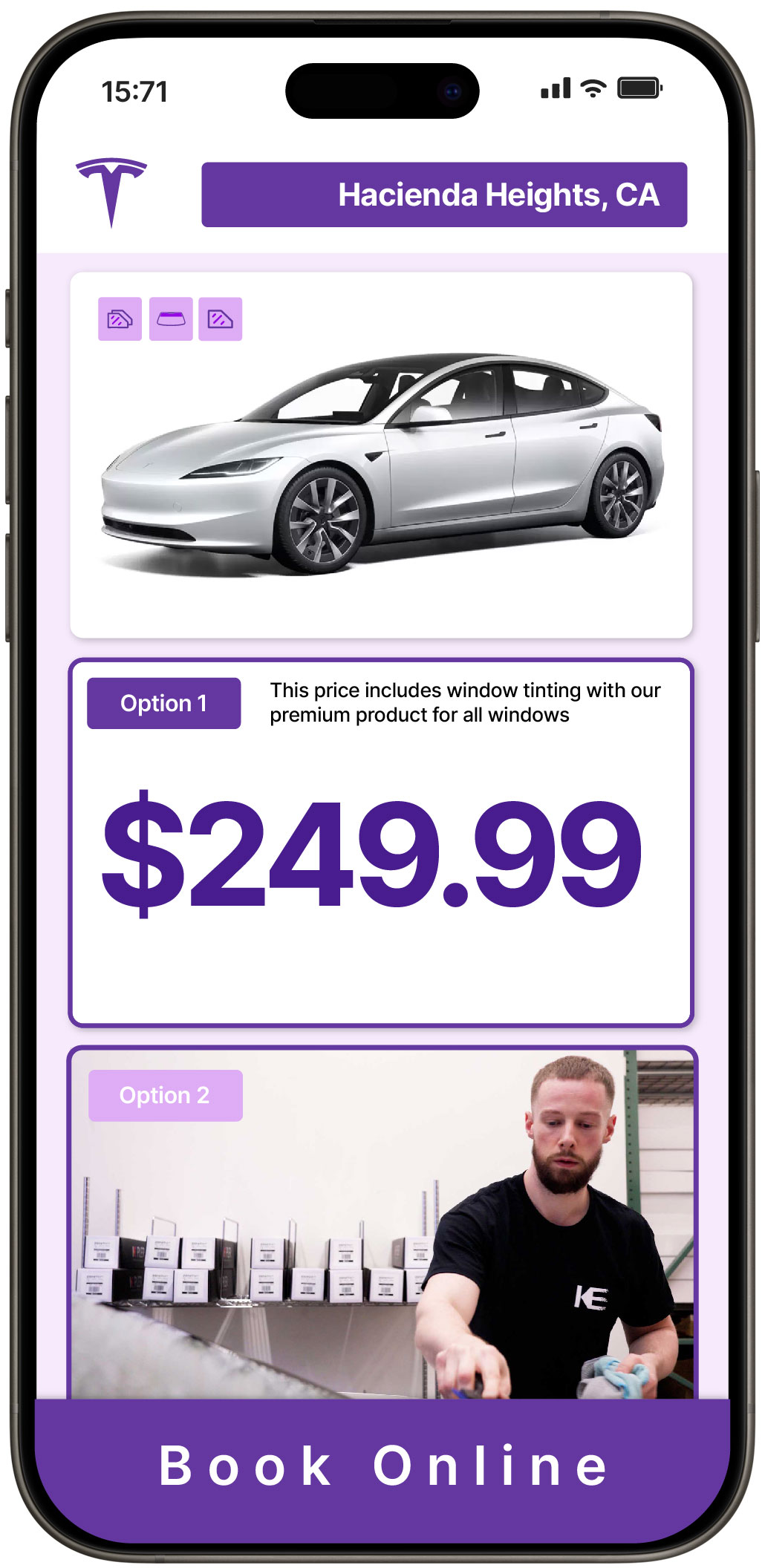 View Competitive Tesla Window Tinting Costs in Hacienda Heights, California