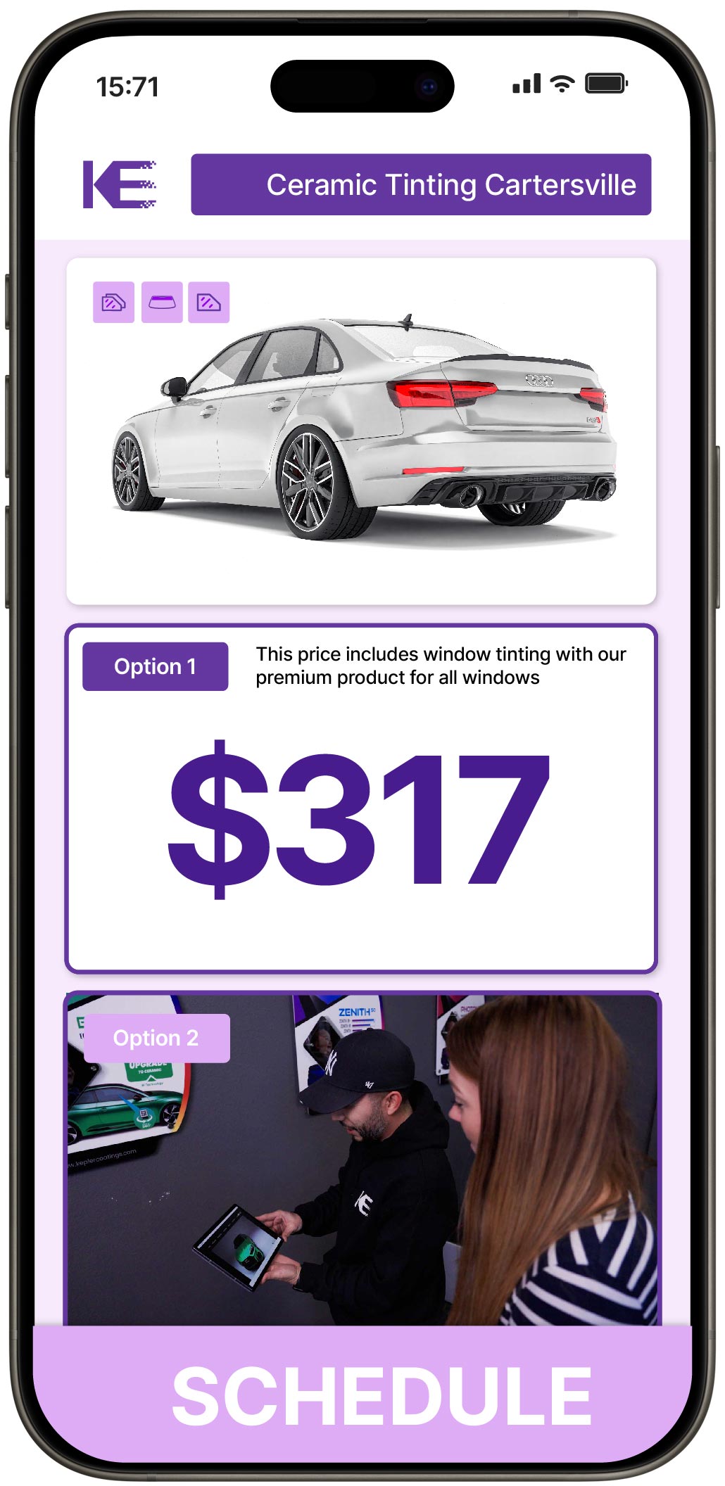 View Competitive Ceramic Window Tinting Rates in Cartersville, Georgia